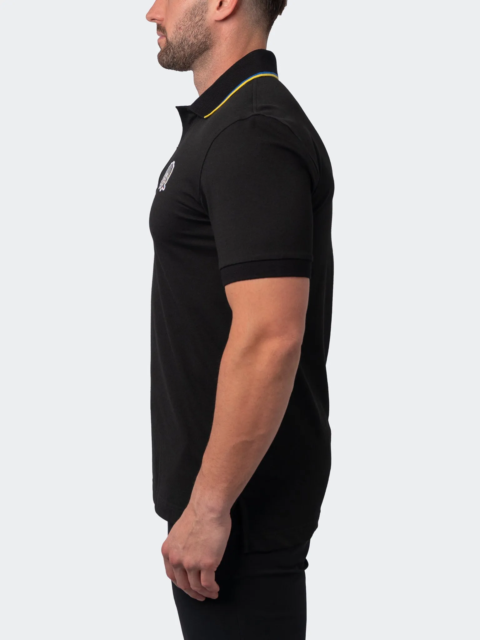 Maceoo Short Sleeves Polo | Polo Mozart Two Tip Black