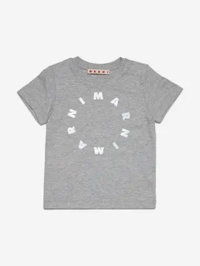 MARNI Baby Round Logo T-Shirt in Grey