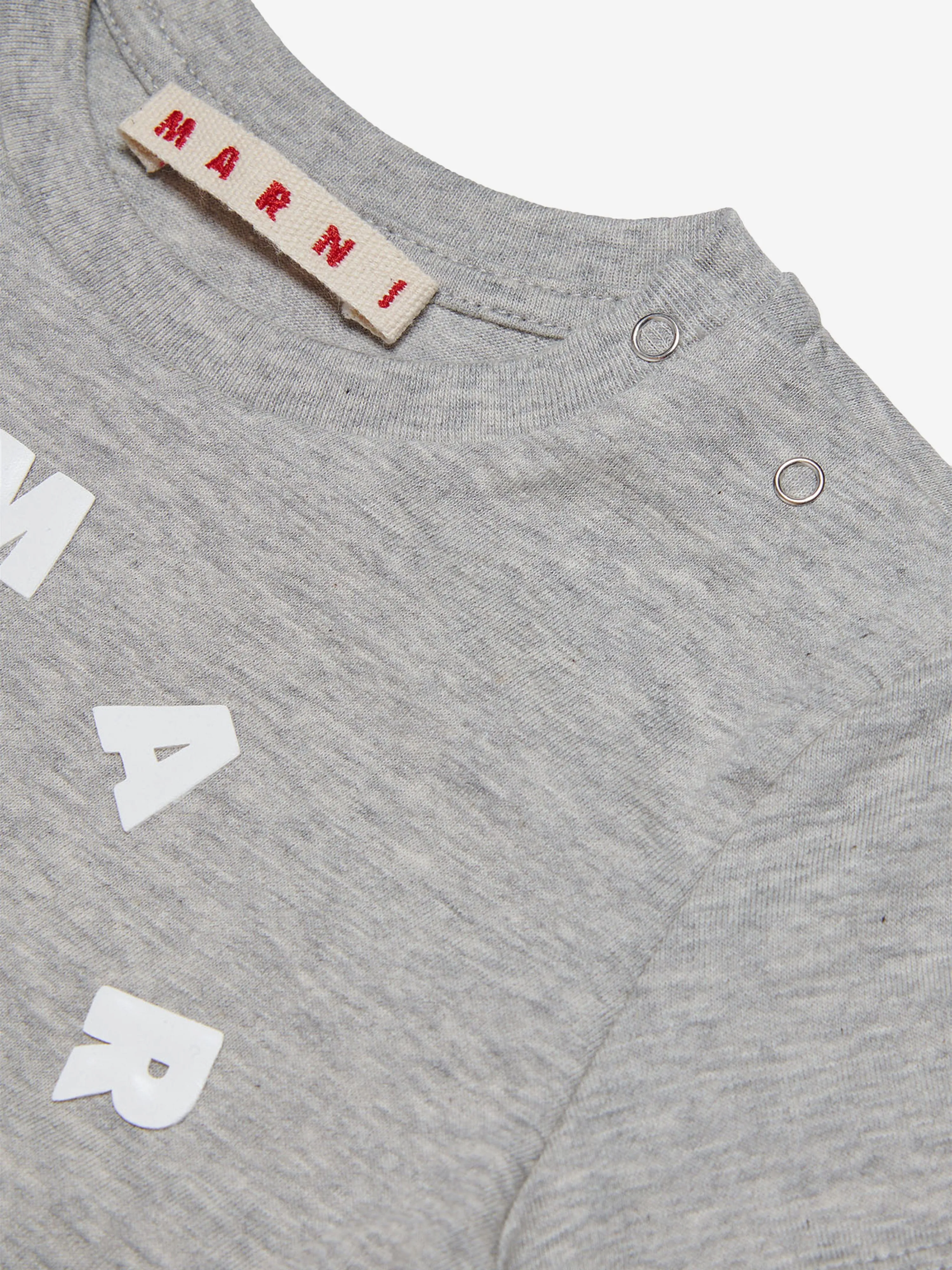MARNI Baby Round Logo T-Shirt in Grey