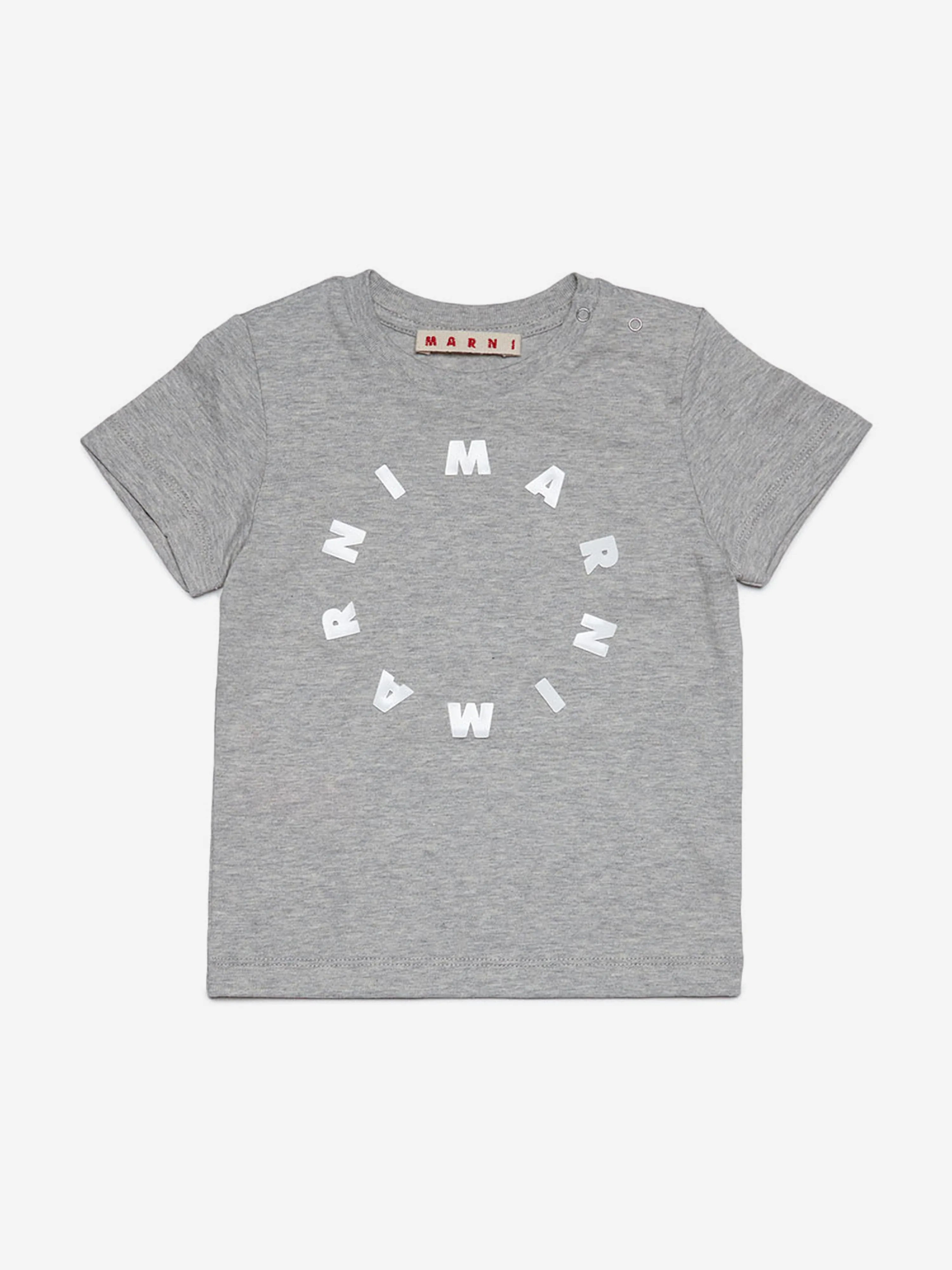 MARNI Baby Round Logo T-Shirt in Grey