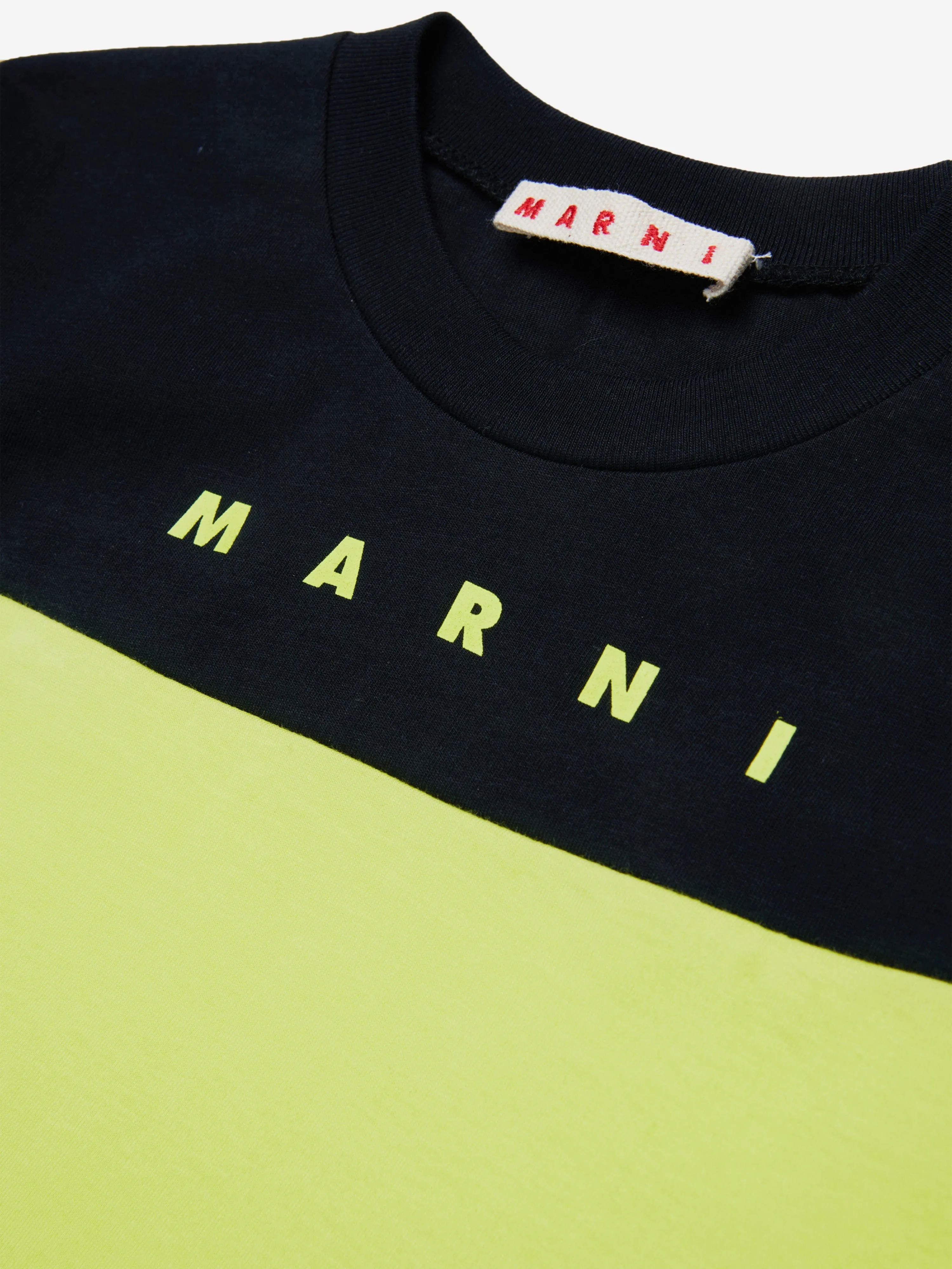 MARNI Kids Colourblock T-Shirt in Green