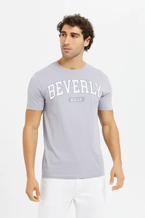 Men Lilac Graphic T-Shirt
