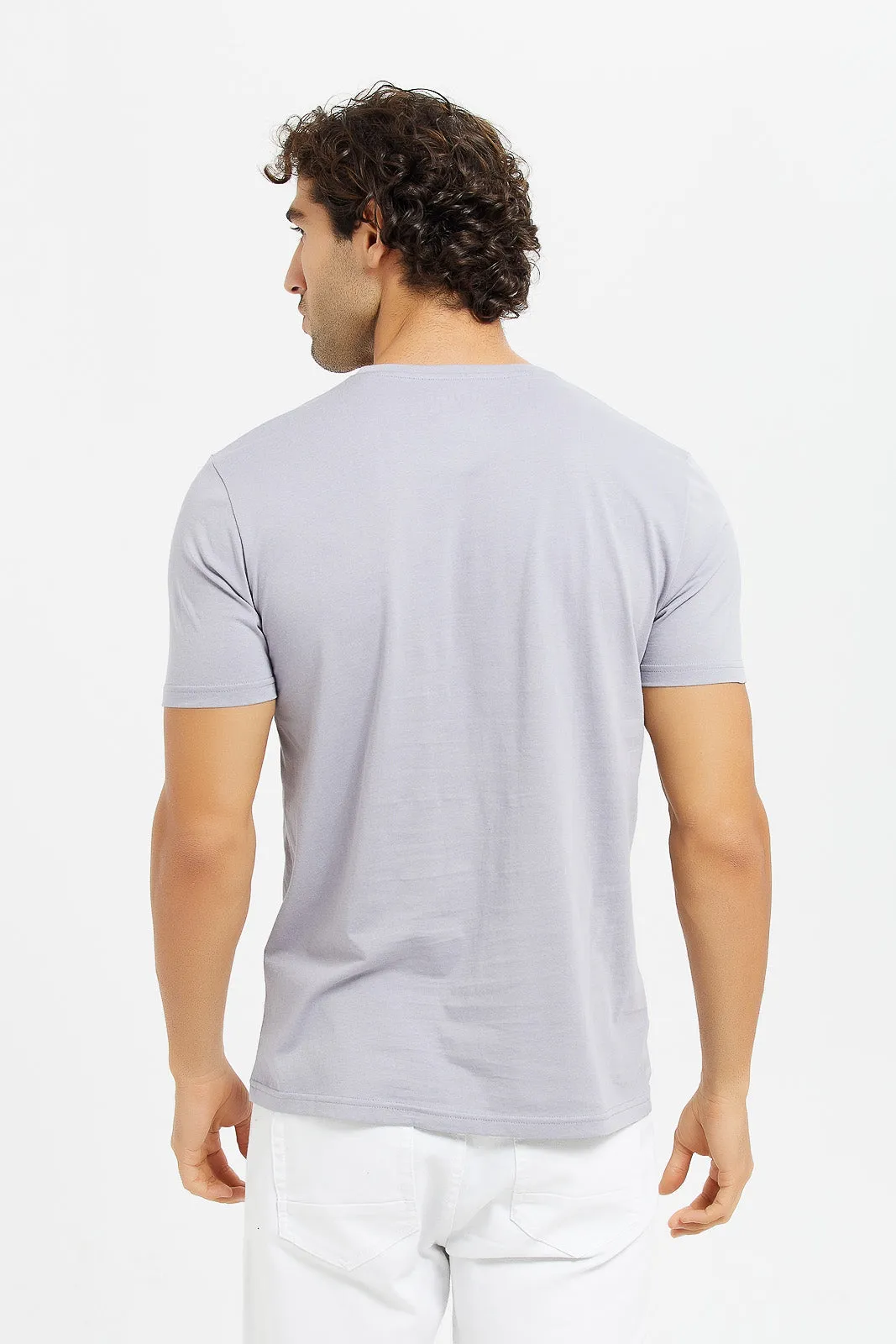 Men Lilac Graphic T-Shirt