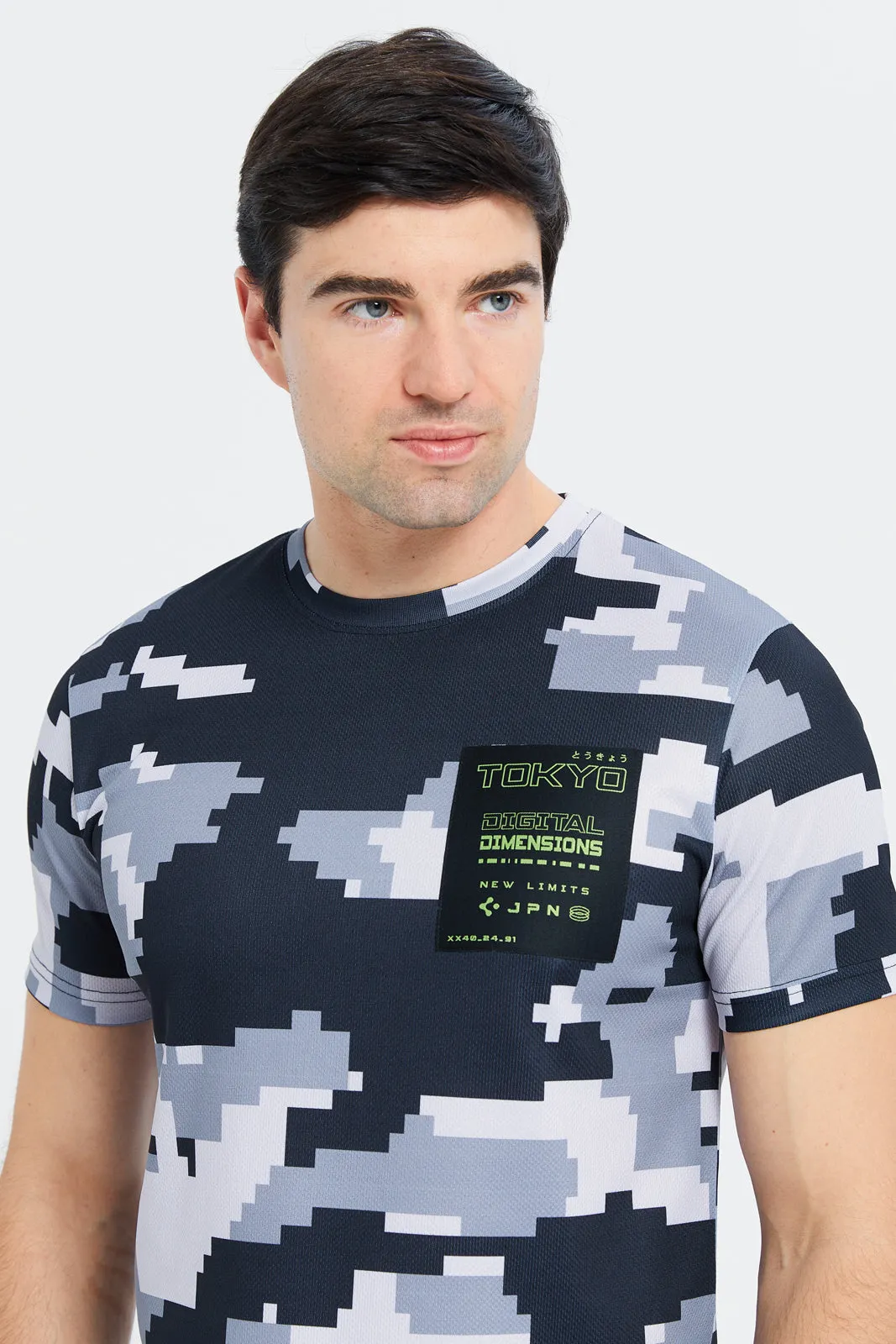 Men Navy Printed T-Shirt