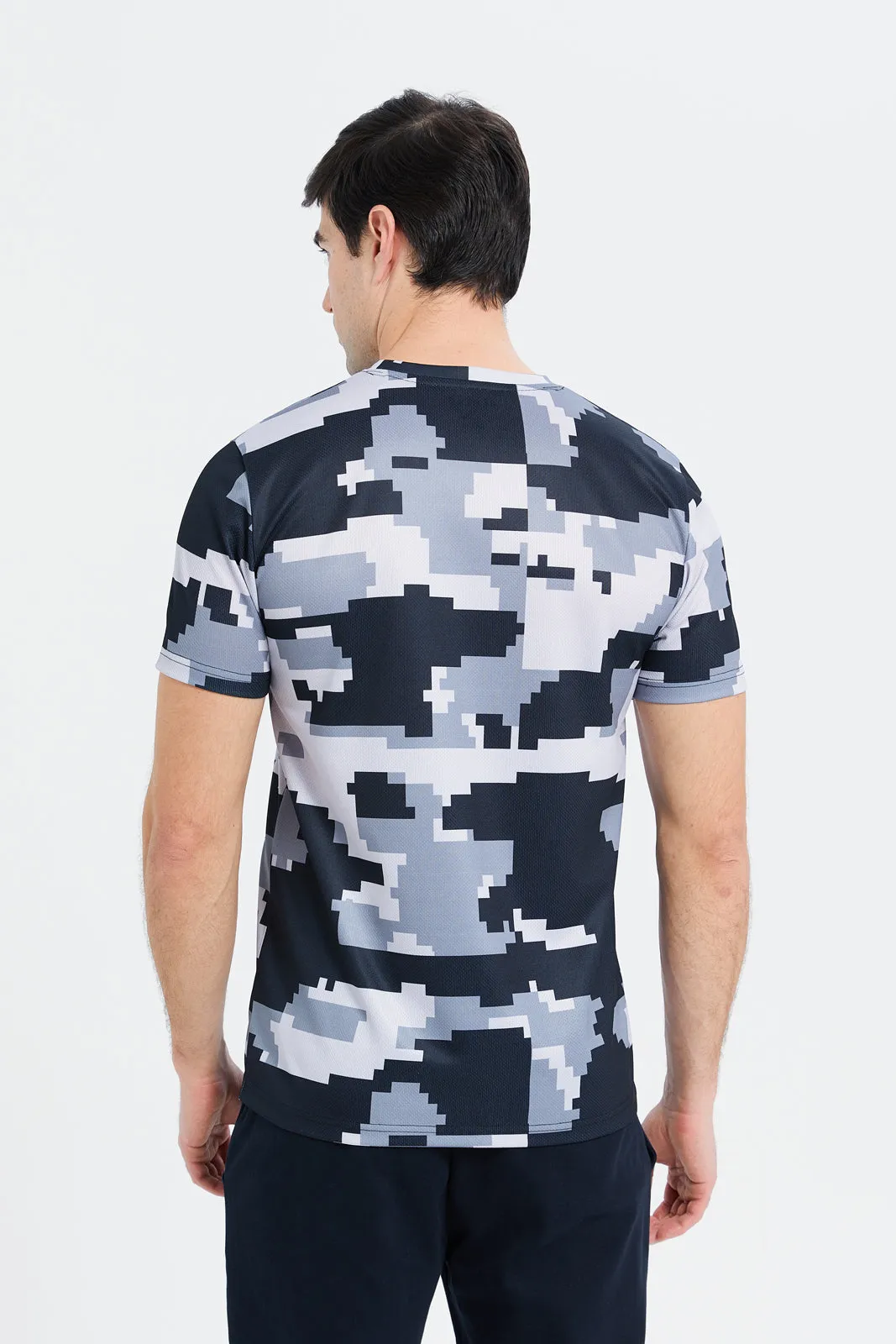 Men Navy Printed T-Shirt