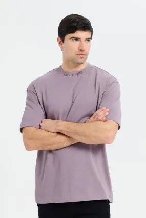 Men Purple Back Printed T-Shirt