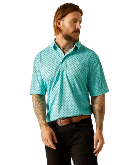 Men's Aruba Blue All Over Print Polo T-Shirt