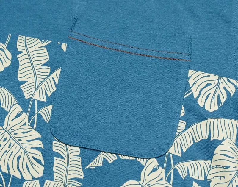 Men's Monstera Stripe Short Sleeve Pocket T-Shirt
