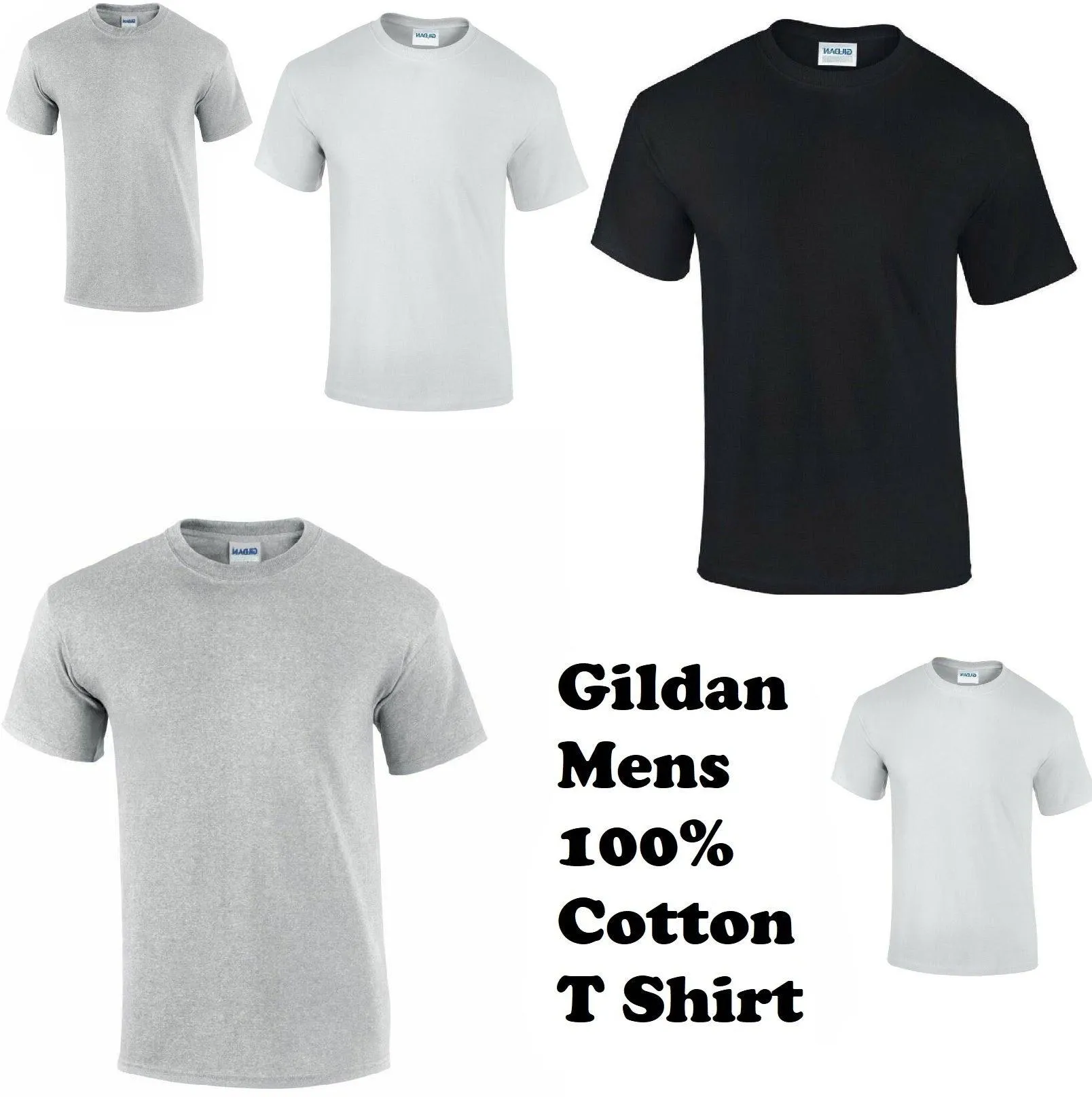 Mens Plain Top Shirt Gildan Cotton Crew Neck Top Unisex Short Sleeve T-Shirt S-2XL