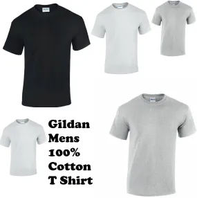 Mens Plain Top Shirt Gildan Cotton Crew Neck Top Unisex Short Sleeve T-Shirt S-2XL