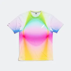 Mens Printed Tech T - Pastel Rainbow