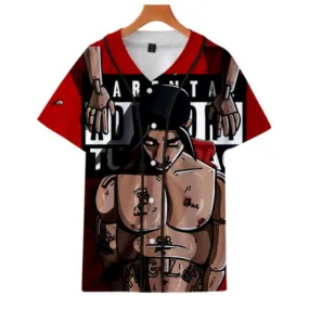 Men's Retro Street Baseball Cardigan Short Sleeve Shirts 42714020L