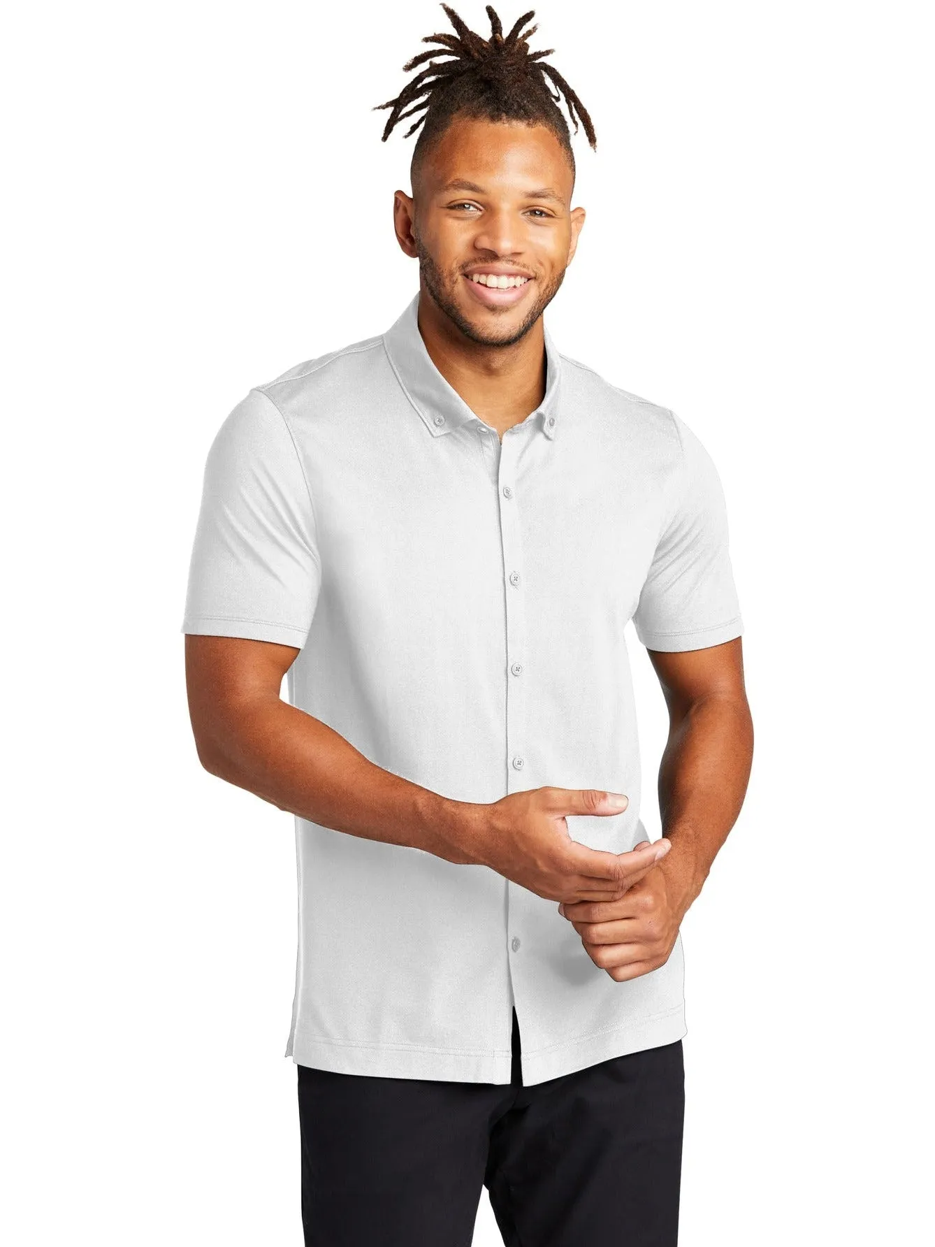 Mercer Mettle Stretch Pique Full-Button Polo