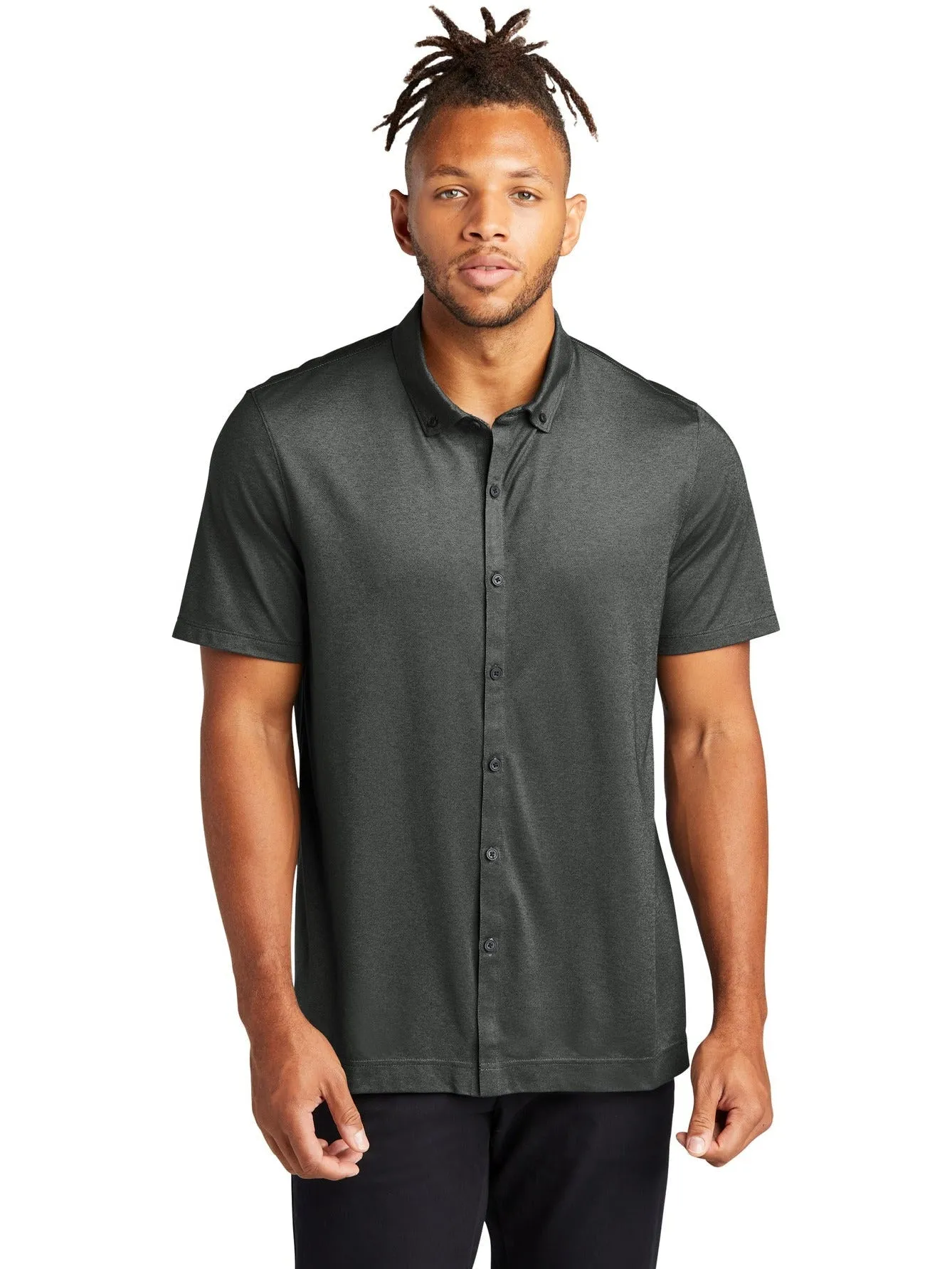 Mercer Mettle Stretch Pique Full-Button Polo