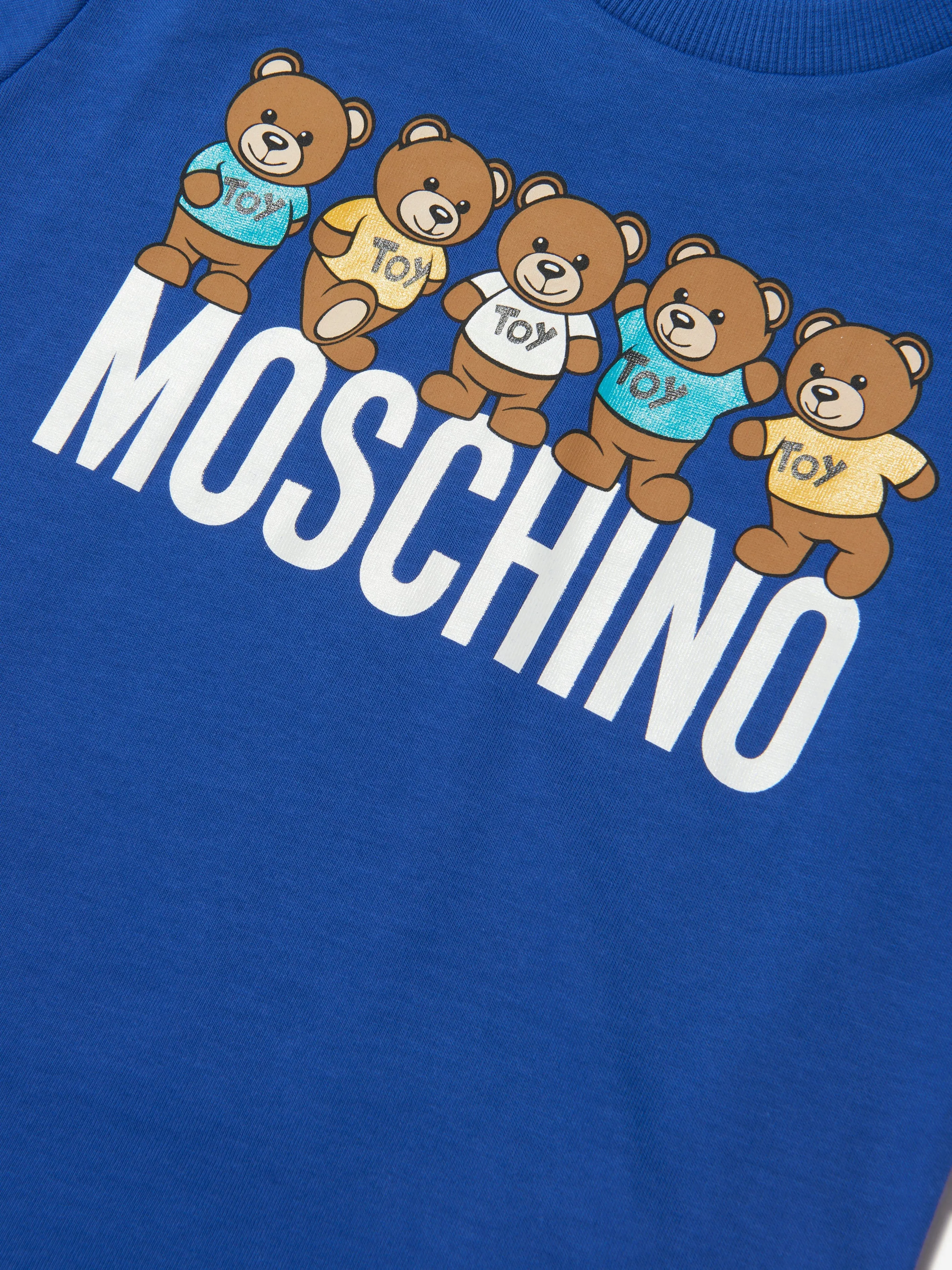 Moschino Boys Teddy Bear Logo T-Shirt in Blue