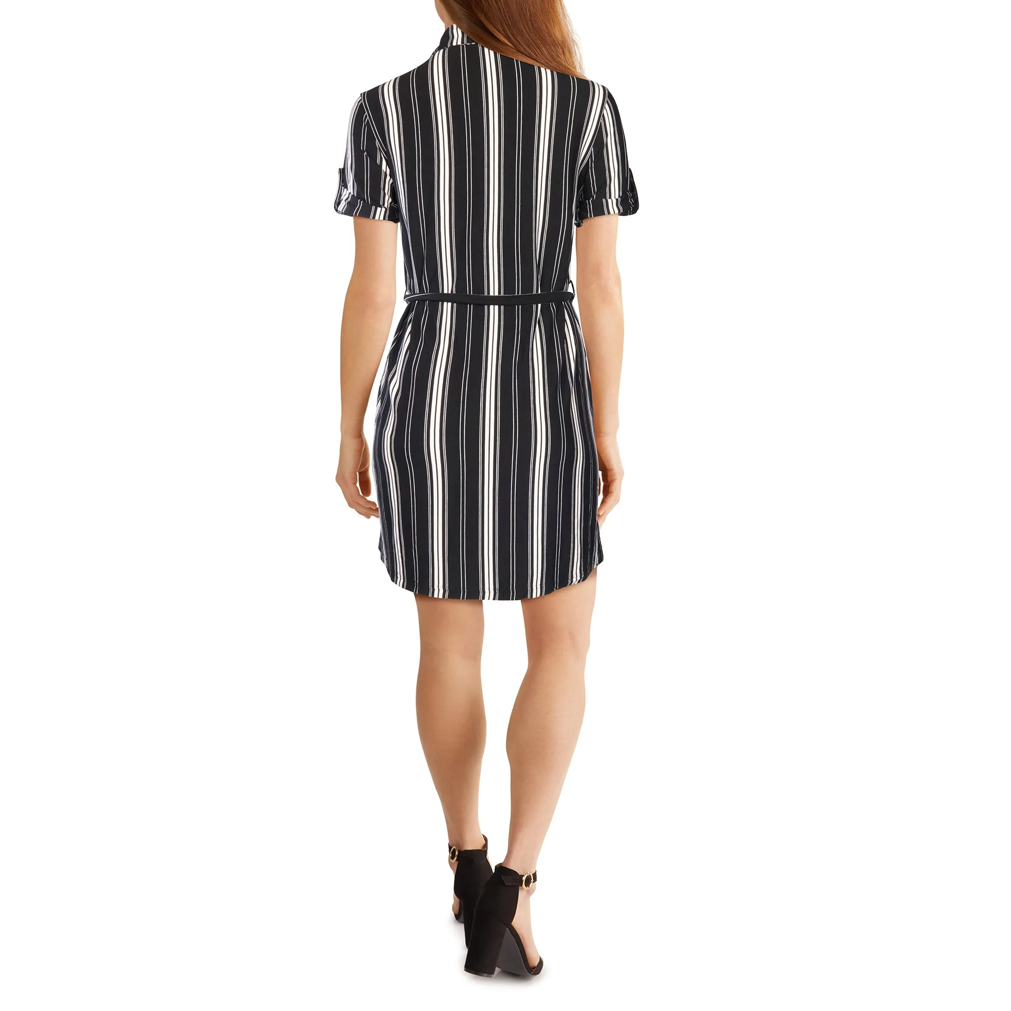mySTYLE Women's Cool Comfort Short Sleeve Dress with Button Front