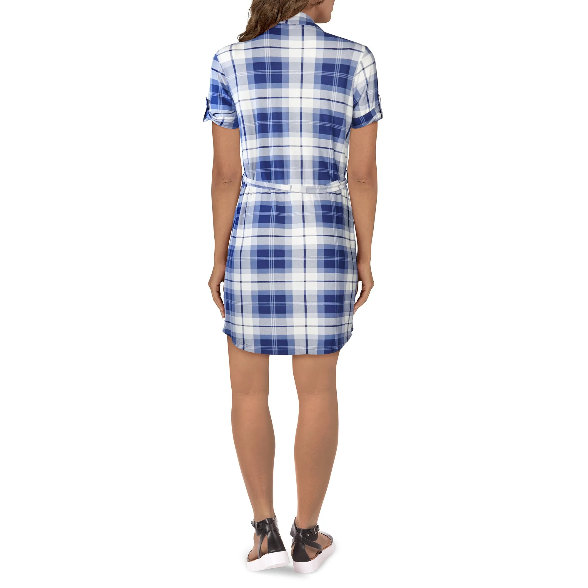 mySTYLE Women's Cool Comfort Short Sleeve Dress with Button Front