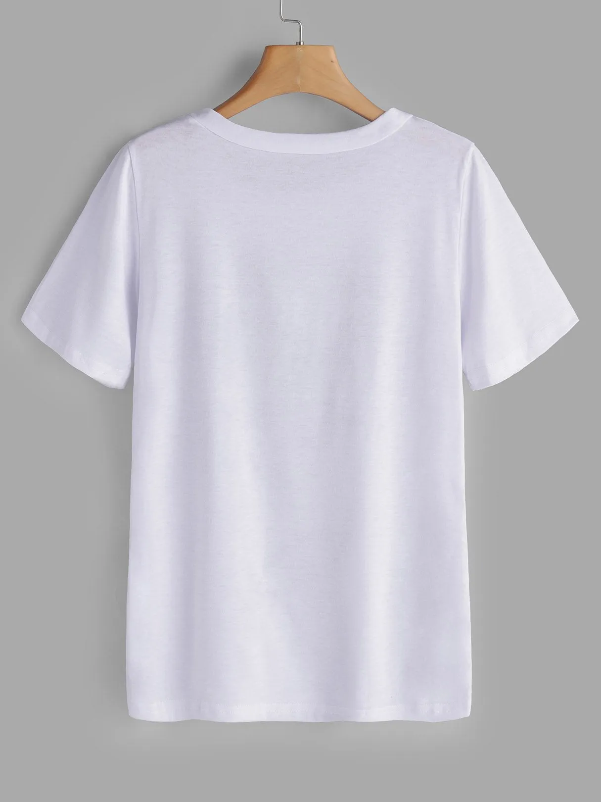 OEM ODM Printed Round Neck Short Sleeve White T-Shirt