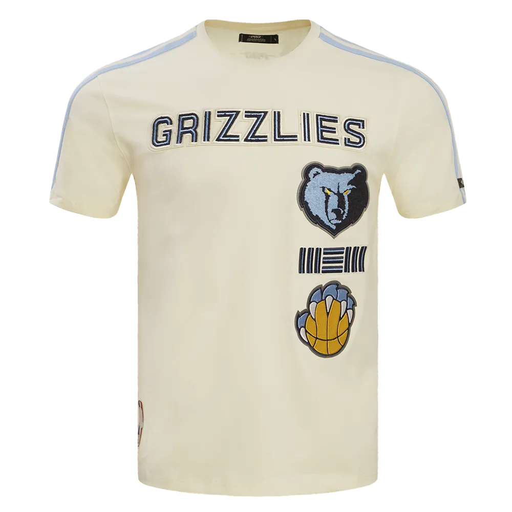 Off White Memphis Grizzlies Retro Classic SJ Striped T-Shirt