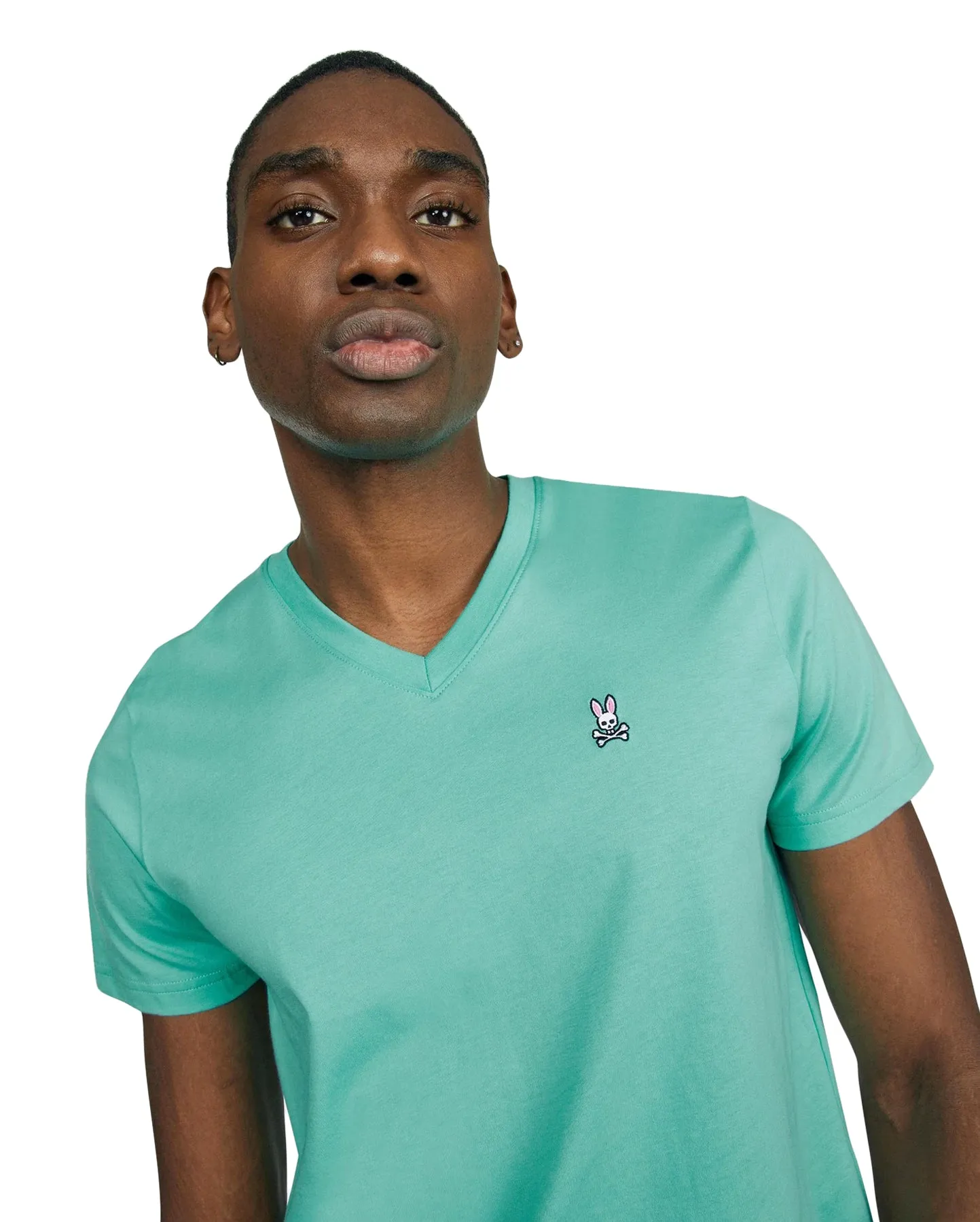 Psycho Bunny Mens Classic V-Neck T-Shirt