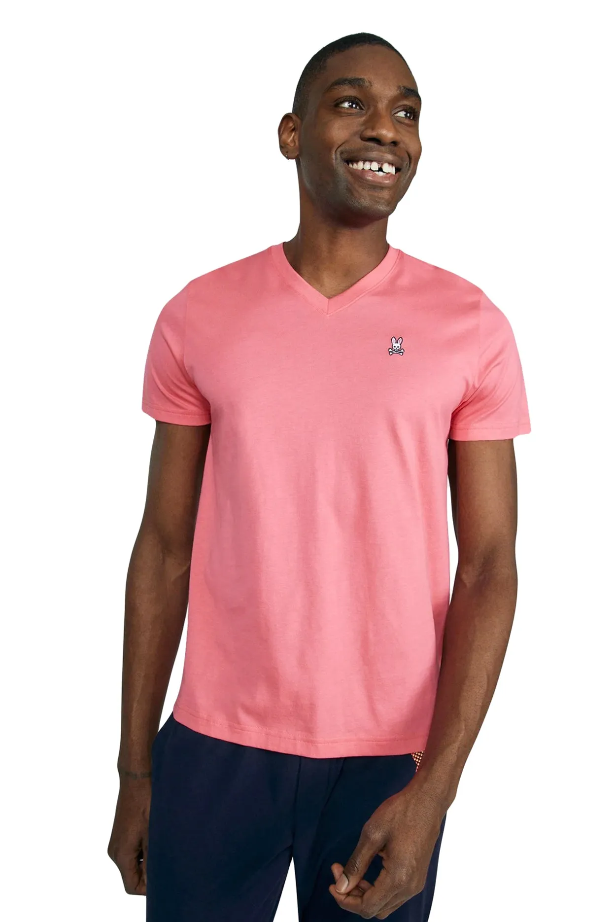 Psycho Bunny Mens Classic V-Neck T-Shirt