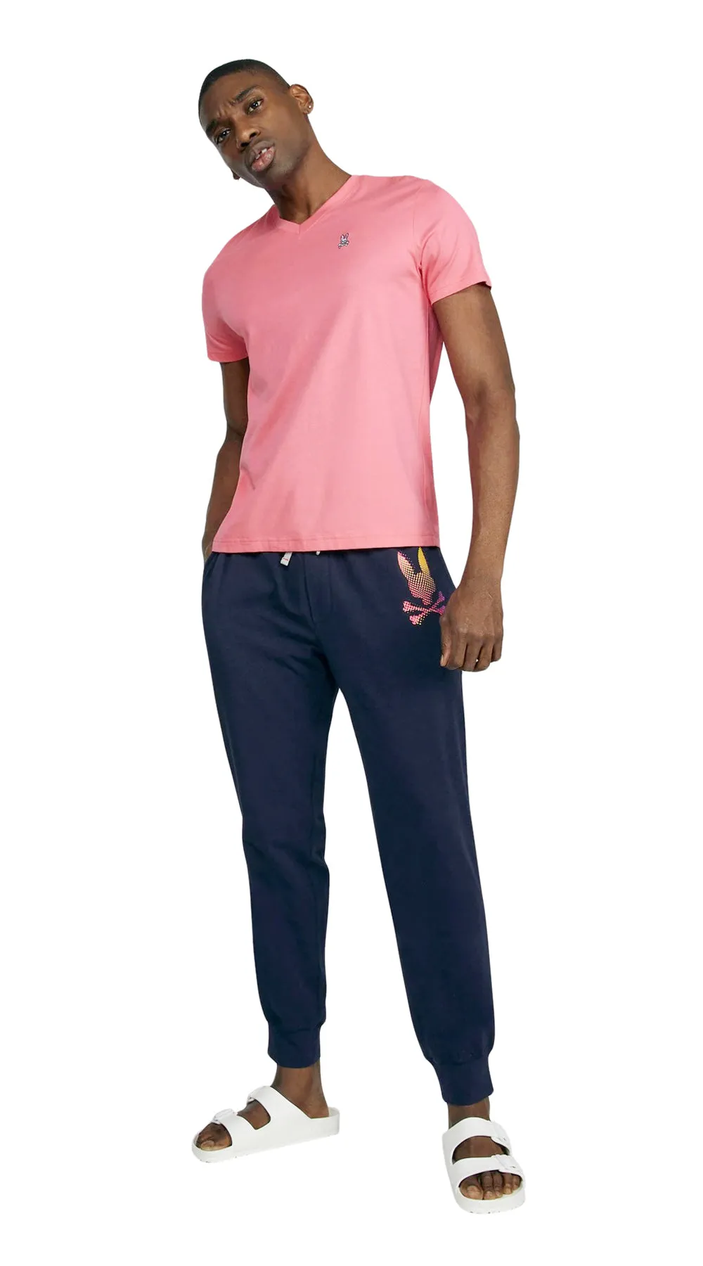 Psycho Bunny Mens Classic V-Neck T-Shirt