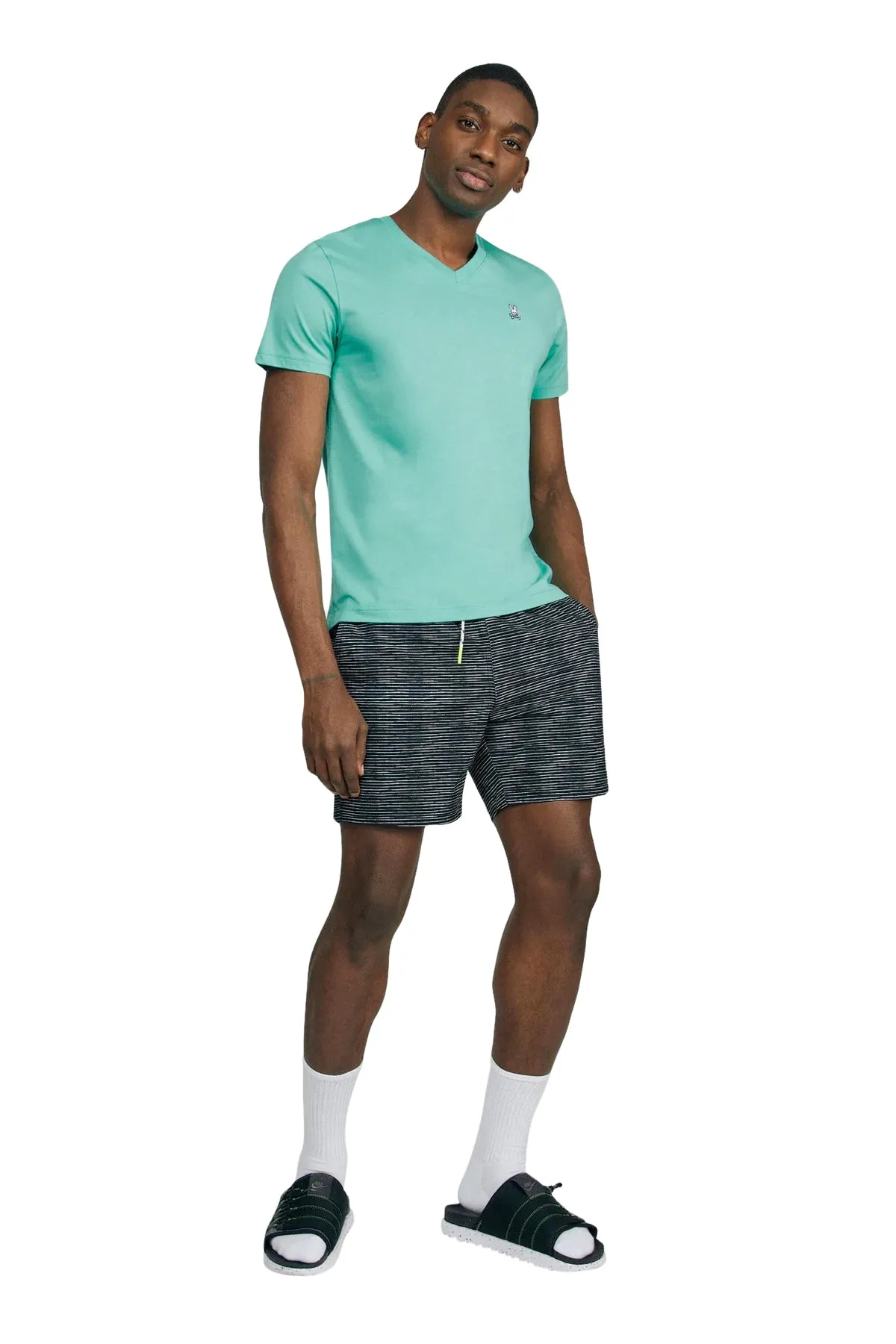 Psycho Bunny Mens Classic V-Neck T-Shirt