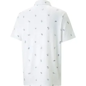 Puma AP CLOUDSPUN Citrus Golf Polo - White