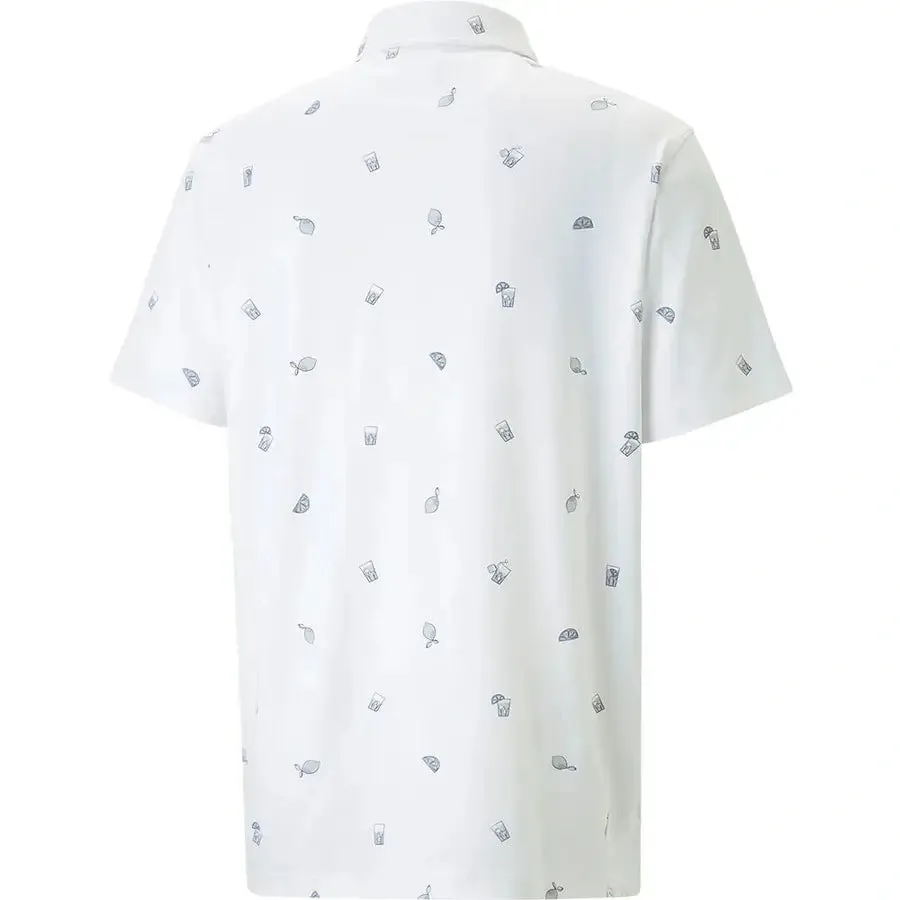 Puma AP CLOUDSPUN Citrus Golf Polo - White
