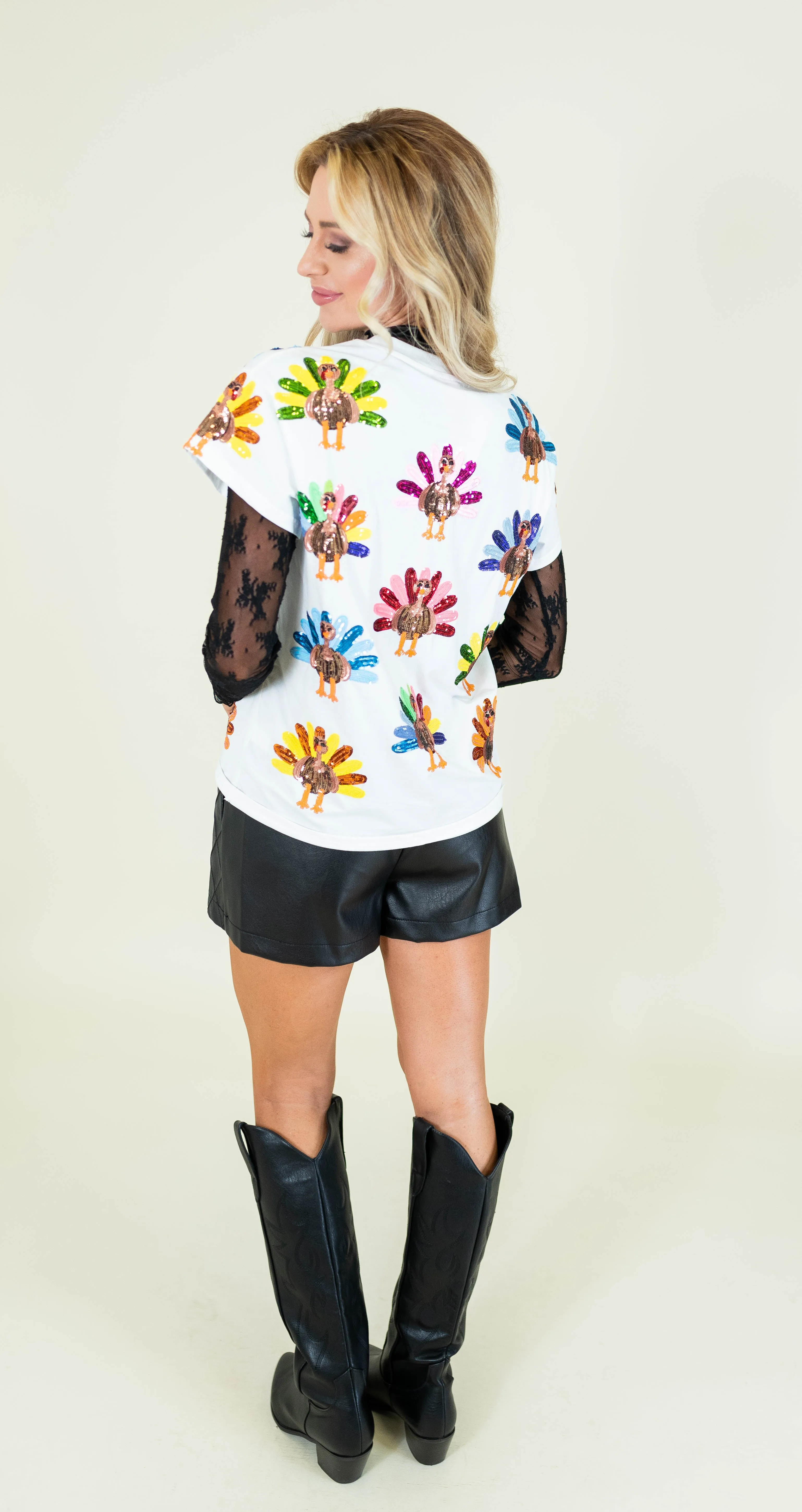 Queen Of Sparkles: Rainbow Turkey Tee