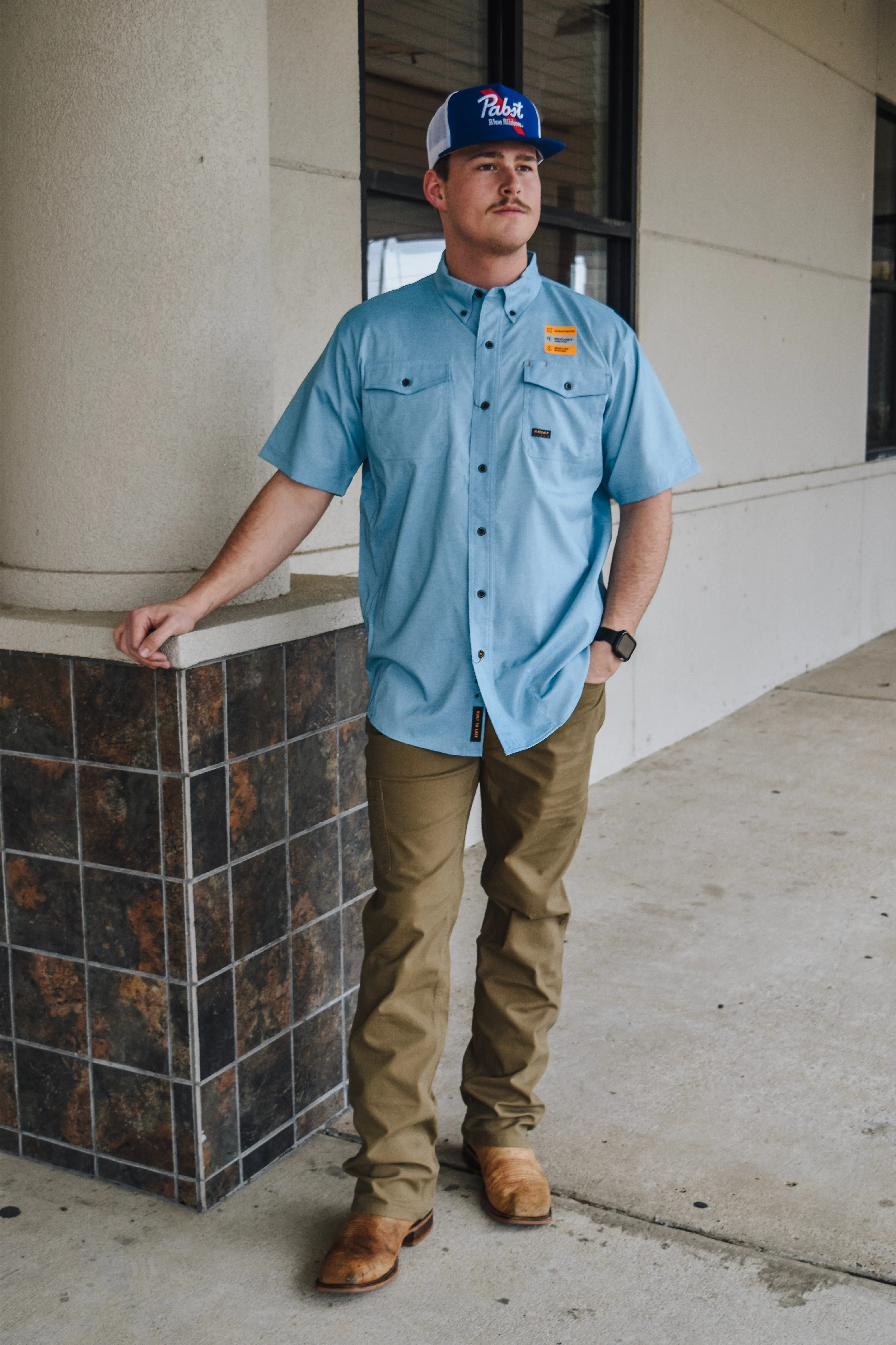 Rebar Made Tough VentTEK DuraStretch BlueJay Heather Work Shirt