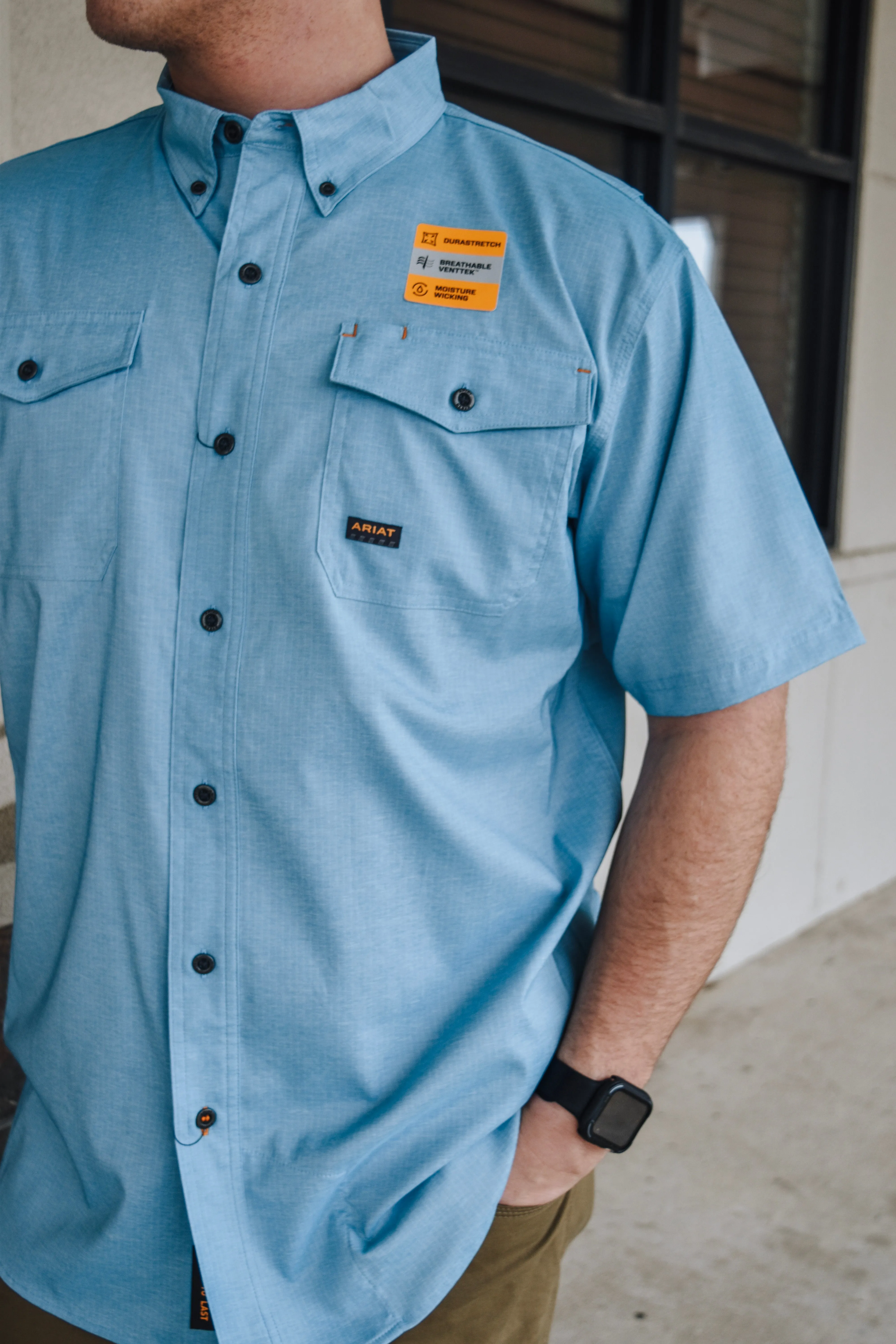 Rebar Made Tough VentTEK DuraStretch BlueJay Heather Work Shirt