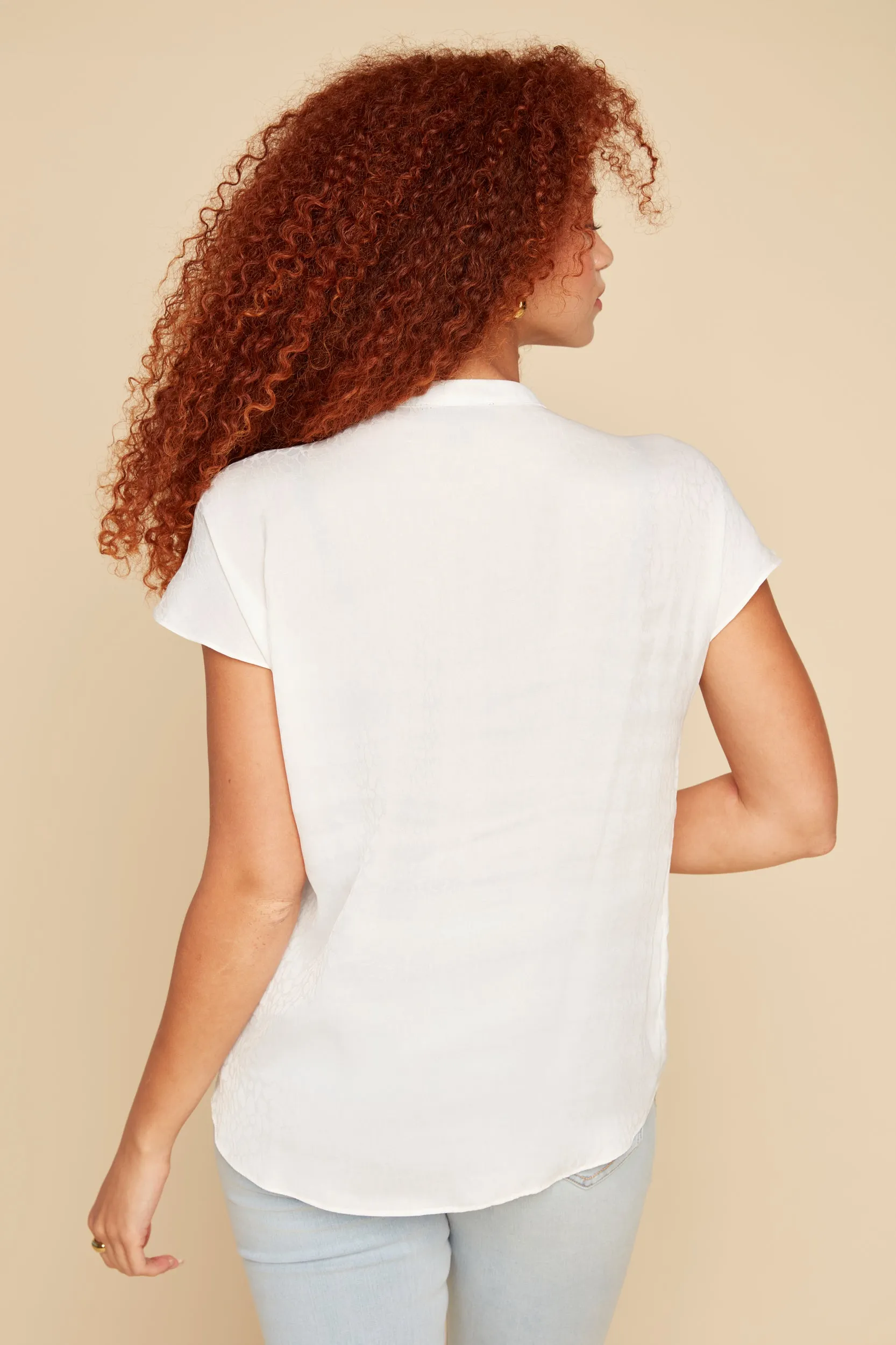 Renuar Airflow Cap Sleeve Blouse - Crème
