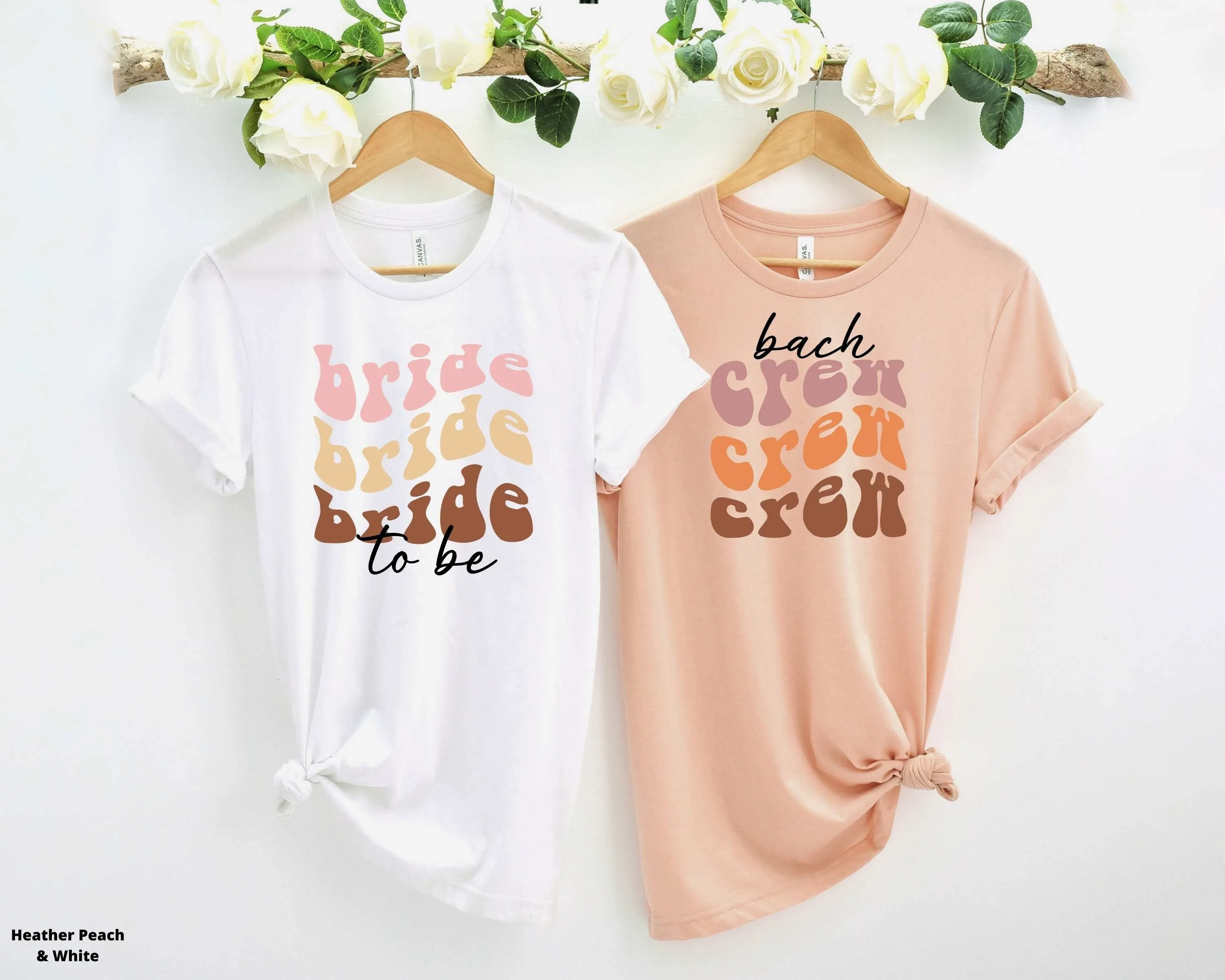 Retro Bride to Be & Bach Crew Bachelorette Party Shirts, Retro 70s Theme Bachelorette Party Favors