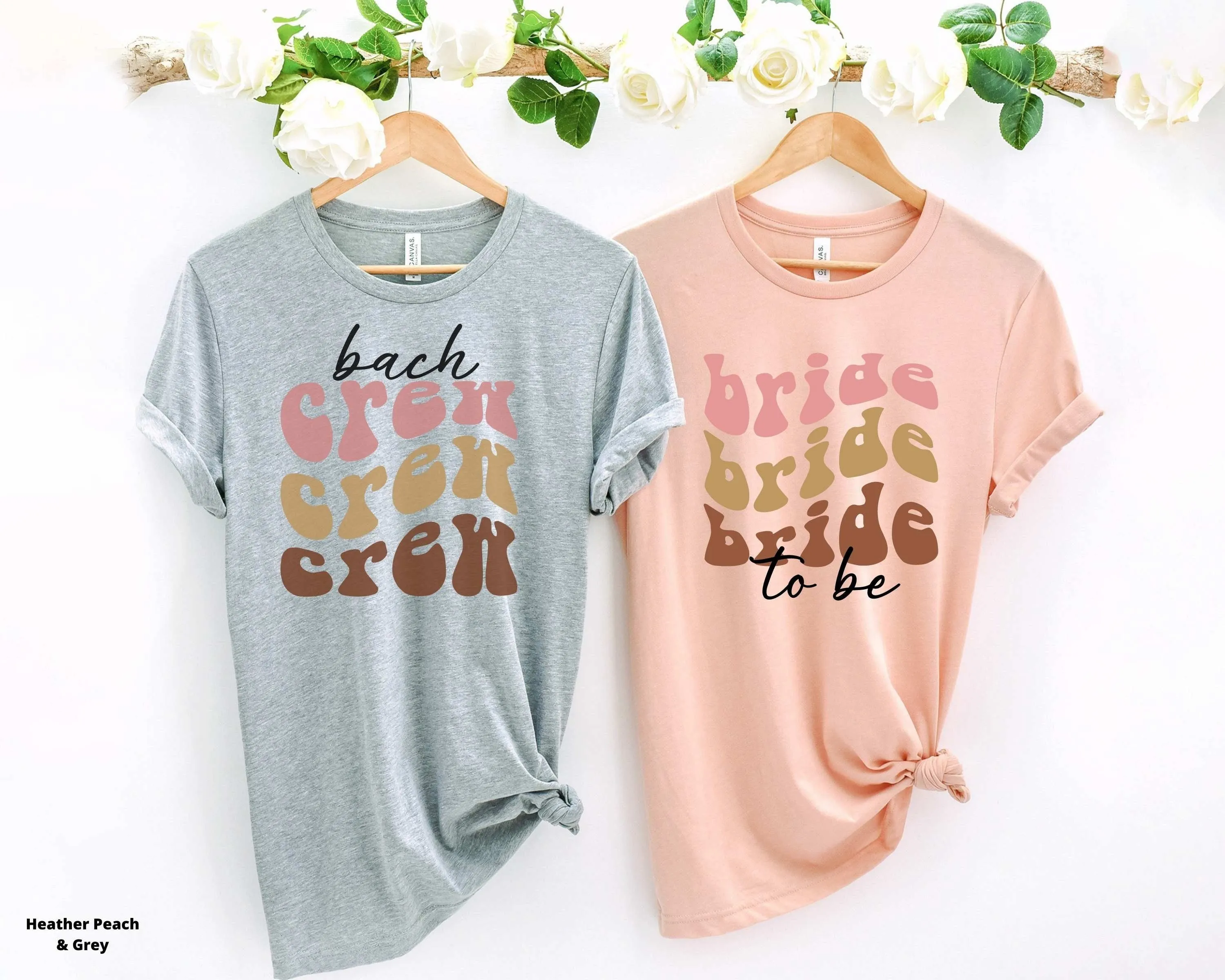 Retro Bride to Be & Bach Crew Bachelorette Party Shirts, Retro 70s Theme Bachelorette Party Favors