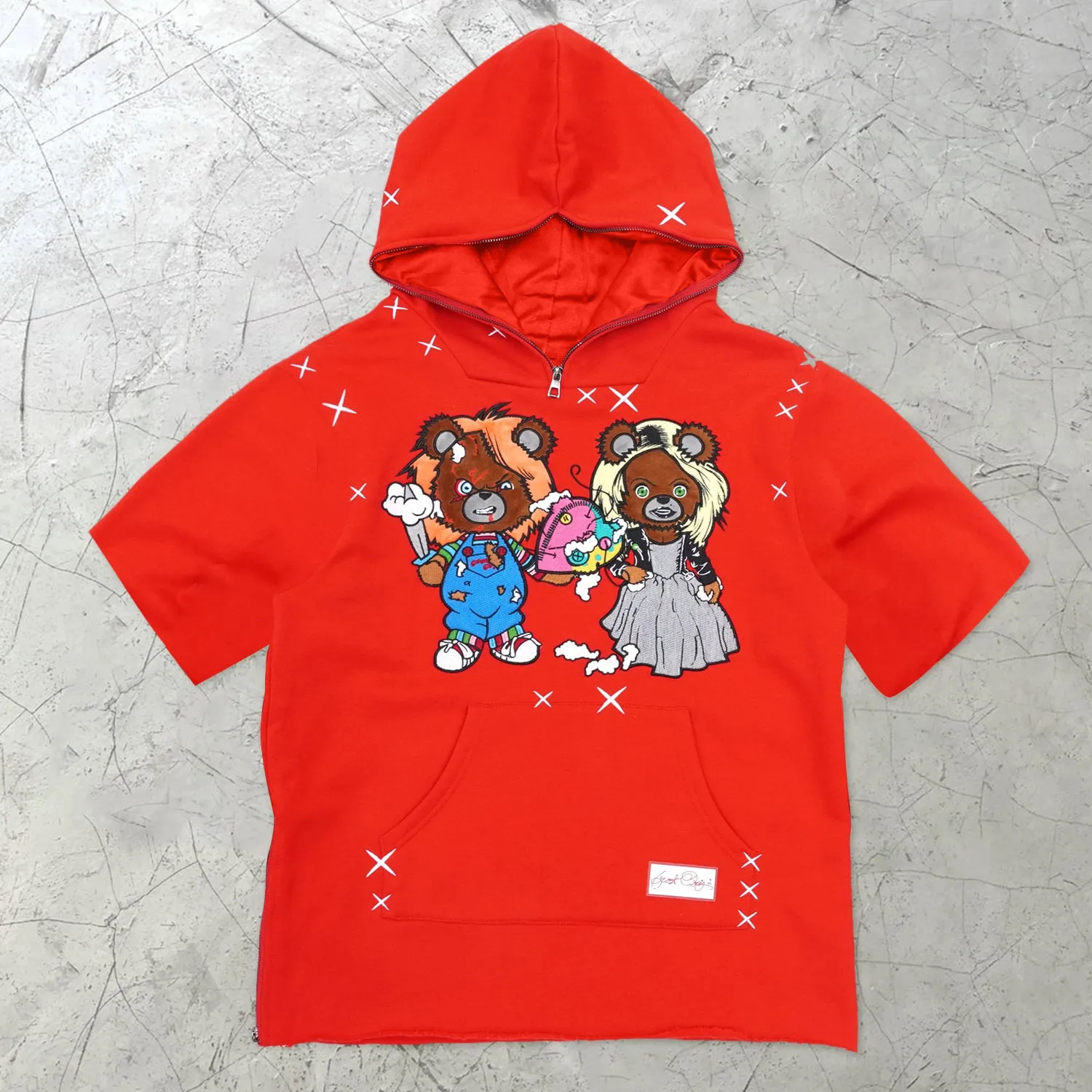 Retro Cartoon Short Sleeve Street Hoodie