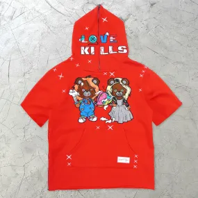 Retro Cartoon Short Sleeve Street Hoodie