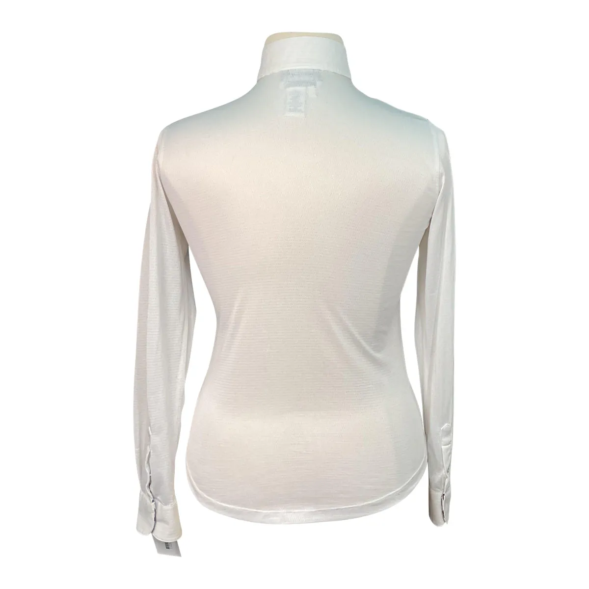 RJ Classics Show Shirt Long Sleeve in White/Blue/Black Stripes - Women's XL