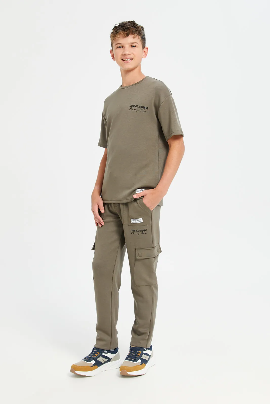Senior Boys Grey Printed Short Sleeve T-Shirts