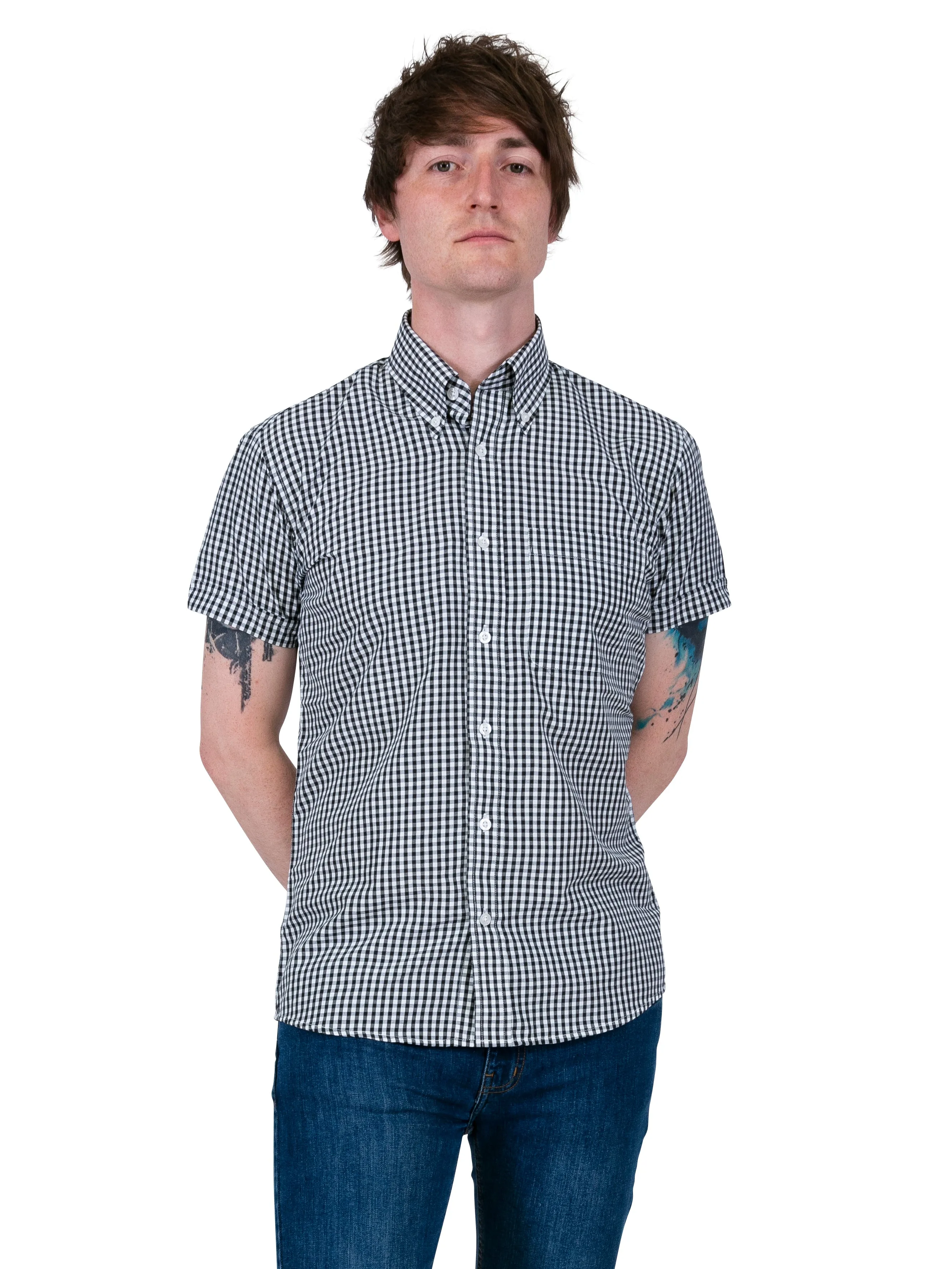 Short Sleeve Checkered Gingham Shirt - Multiple colours