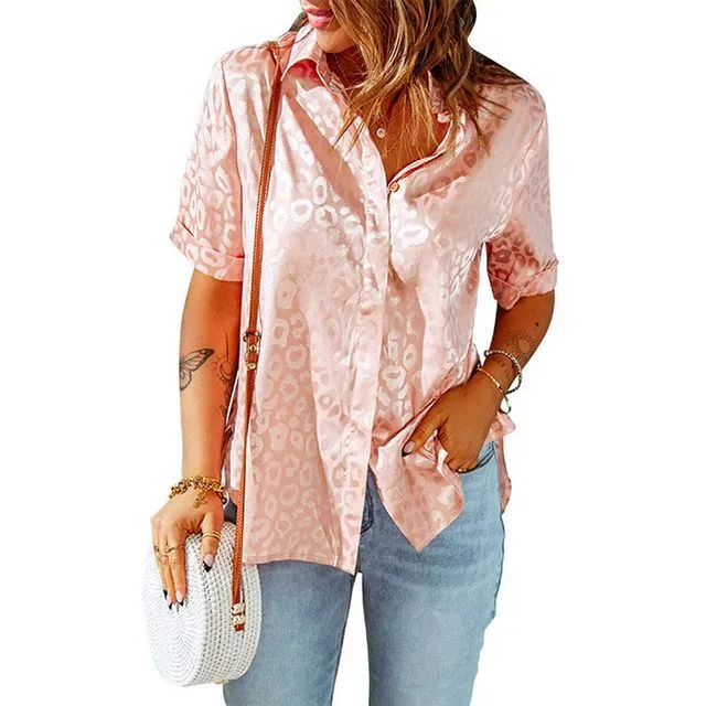Short-Sleeve Leopard Print Shirt YR4047