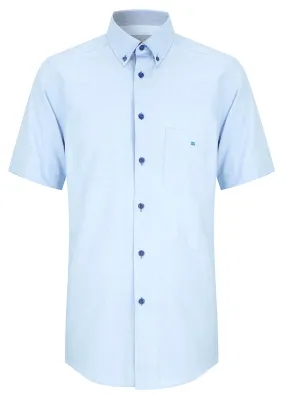 Short Sleeve Plain Shirt - Blue