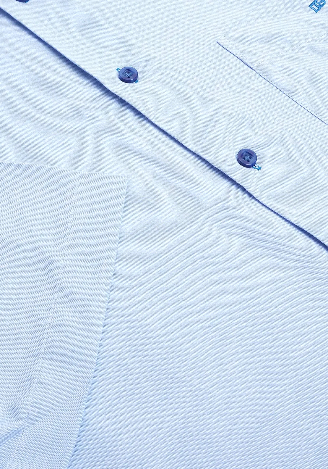 Short Sleeve Plain Shirt - Blue