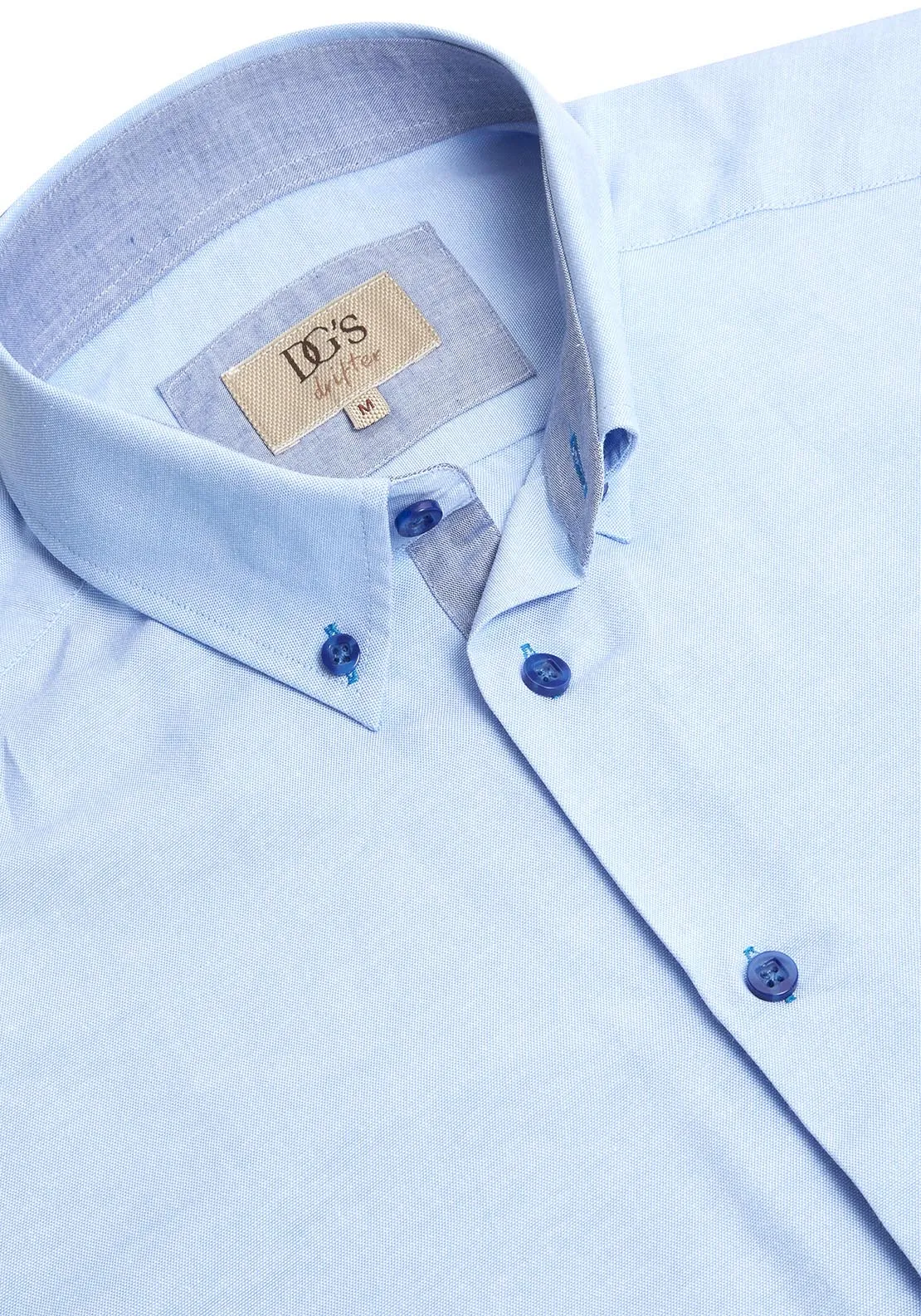 Short Sleeve Plain Shirt - Blue