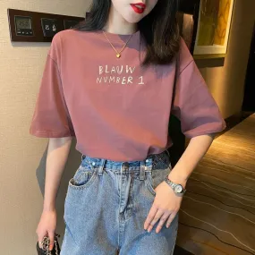 Short Sleeve T-Shirt Women Summer INS Popular Half Sleeved Loose Plus Size Tops T-Shirt
