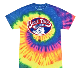 SILK SCREEN NEON RAINBOW TIE DYE SHORT SLEEVE FULL PRINT