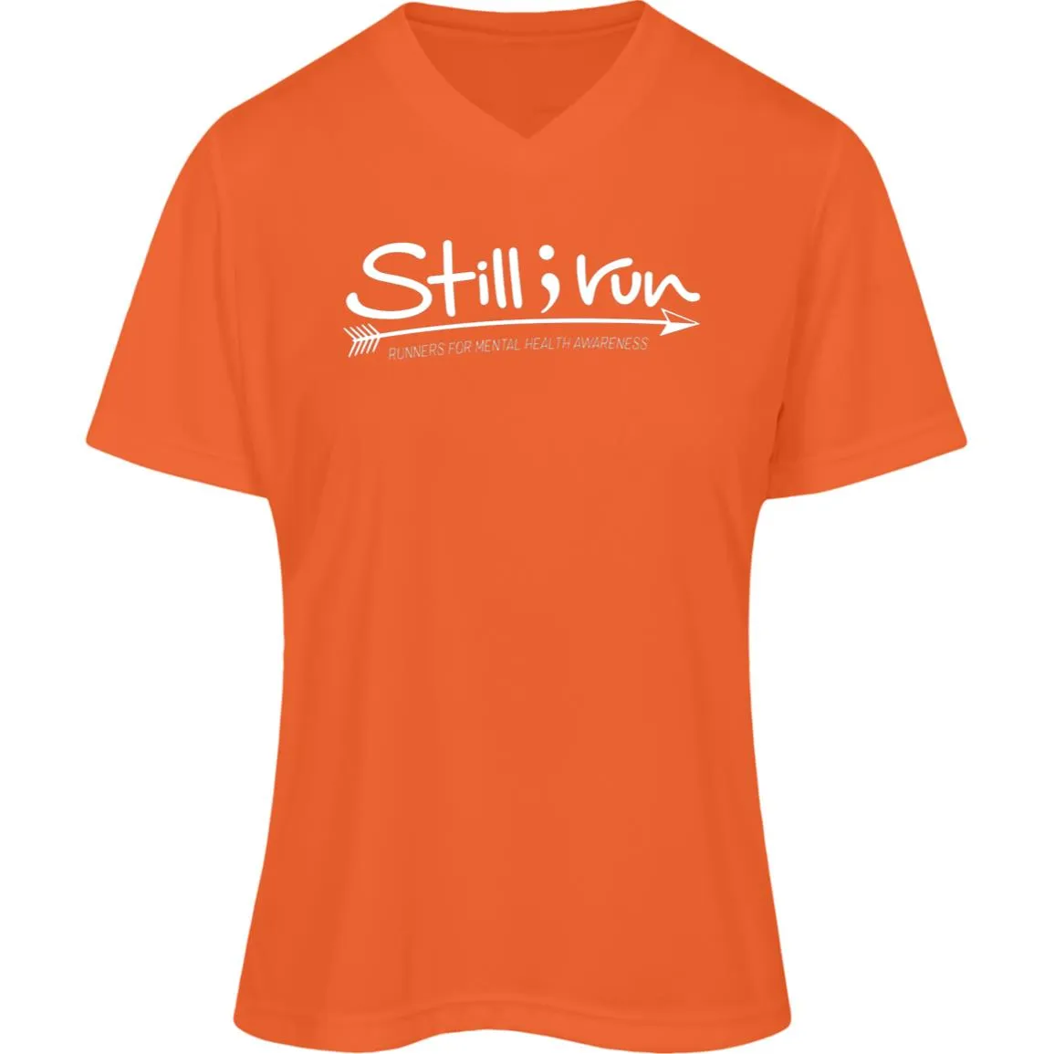 Still I Run Moisture Wicking V-Neck Tee