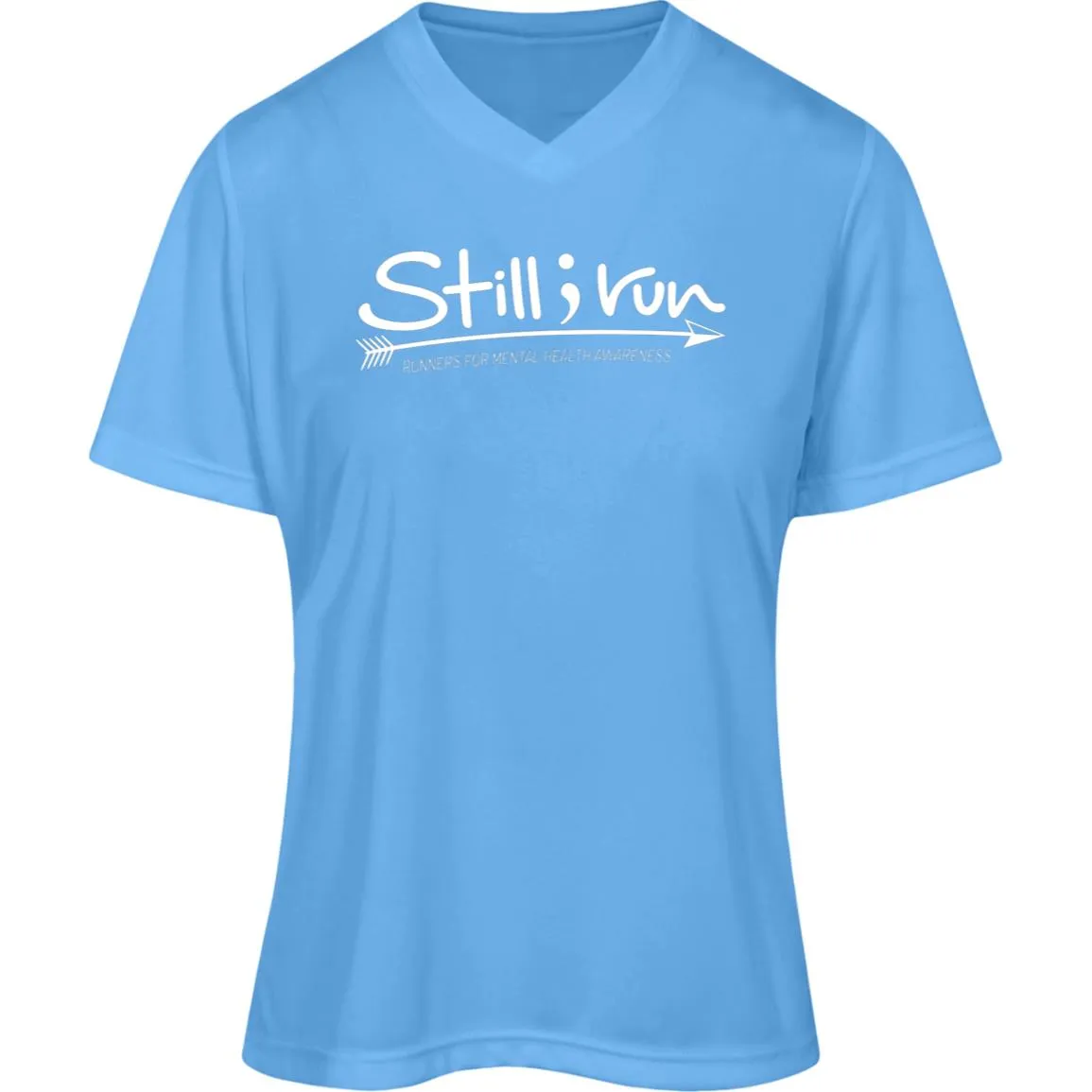 Still I Run Moisture Wicking V-Neck Tee