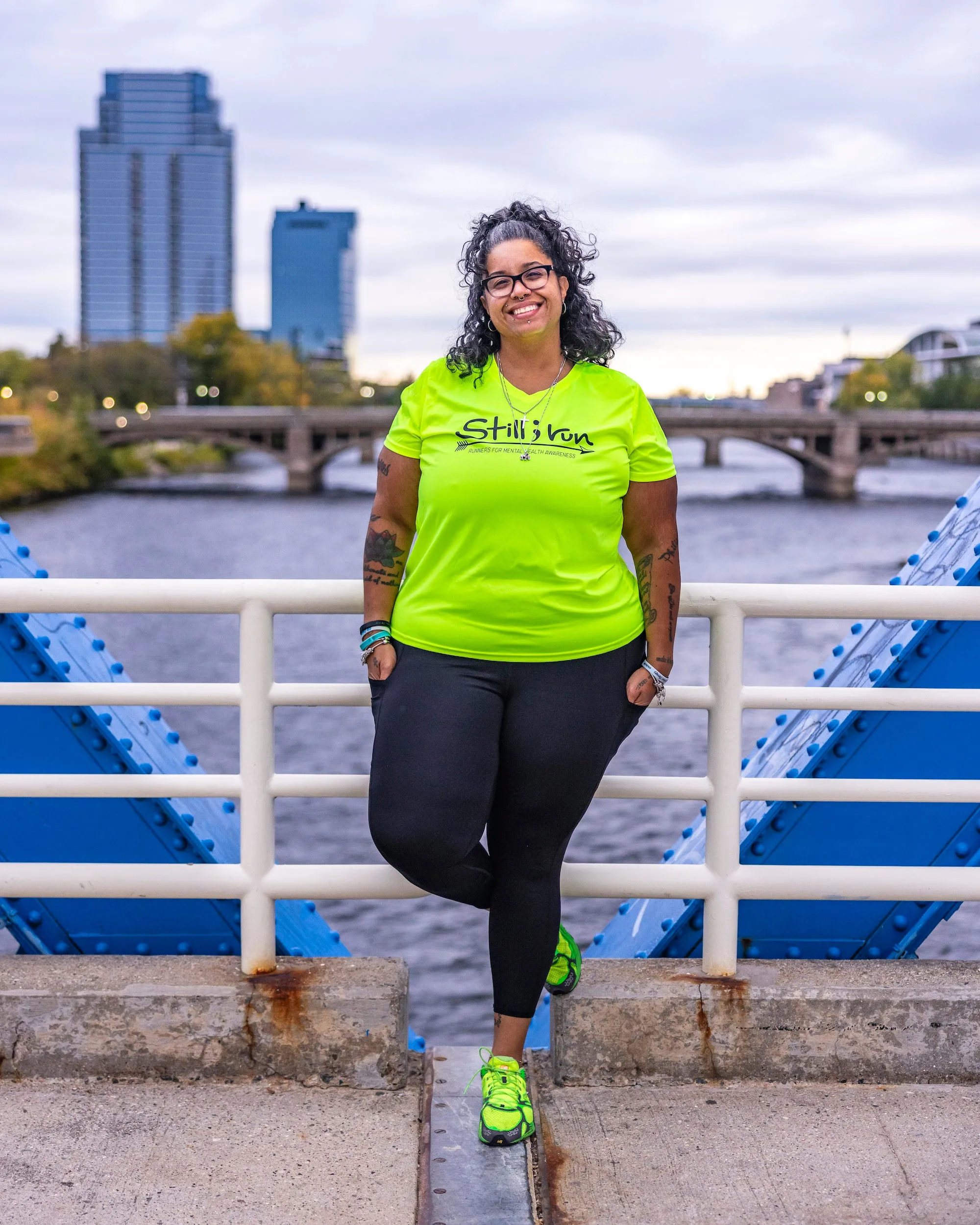Still I Run Moisture Wicking V-Neck Tee