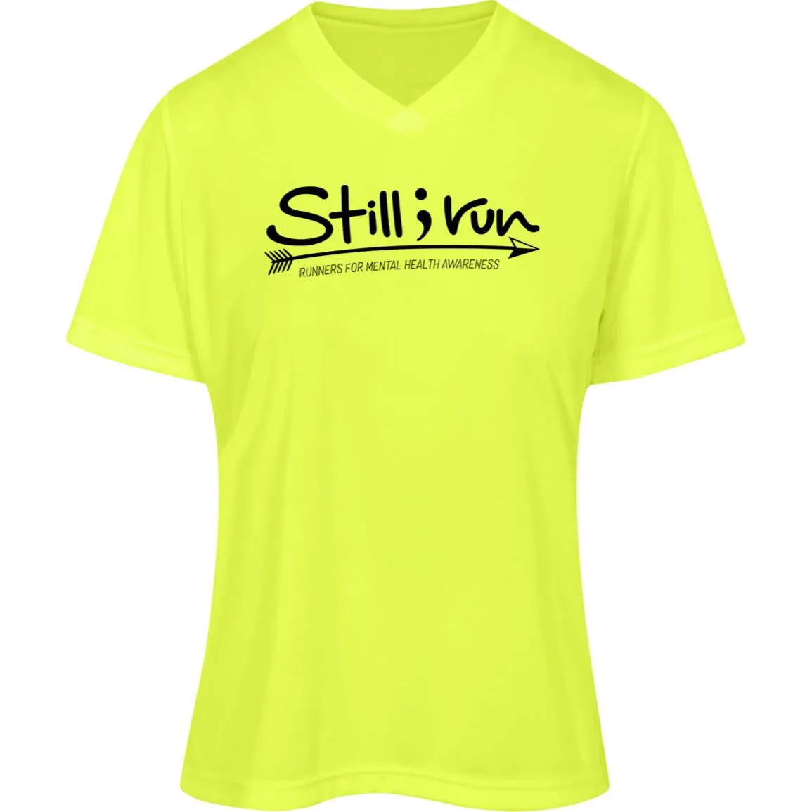 Still I Run Moisture Wicking V-Neck Tee